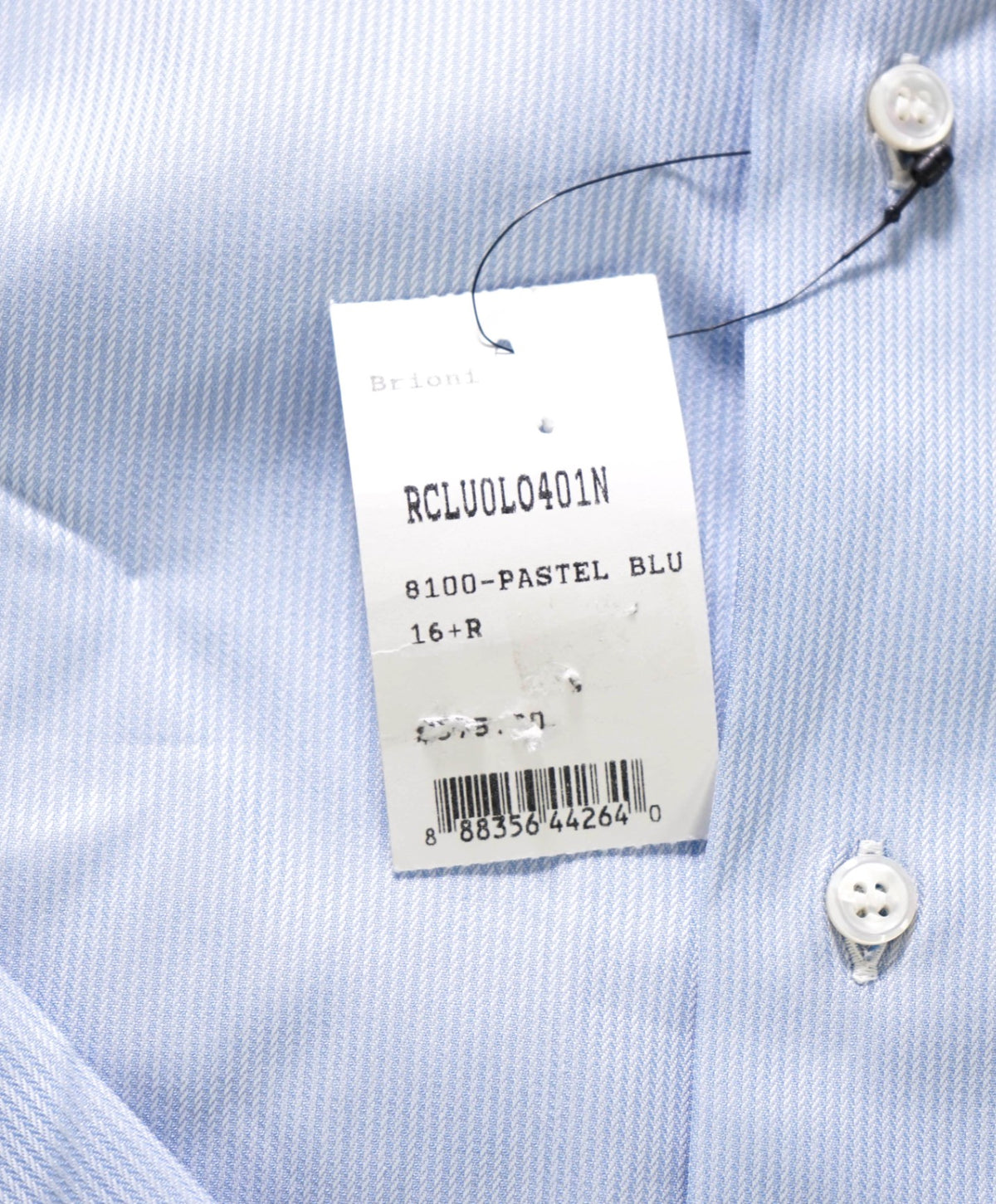 $795 BRIONI - Blue Stripe Shirt - 16.5 - 42