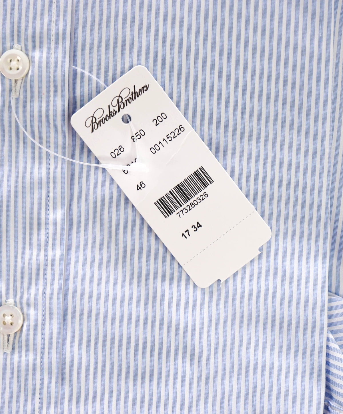 $248 BROOKS BROTHERS - Blue Stripe MADE IN ITALY Shirt - 17 - 34