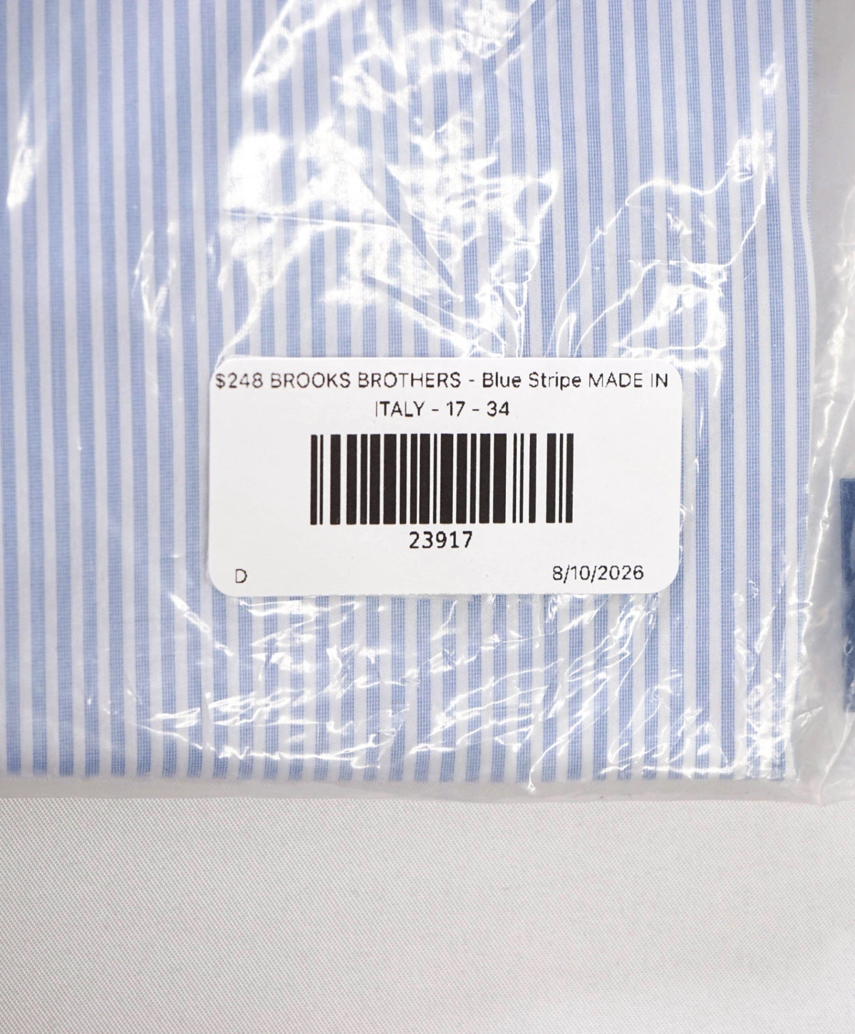 $248 BROOKS BROTHERS - Blue Stripe MADE IN ITALY Shirt - 17 - 34