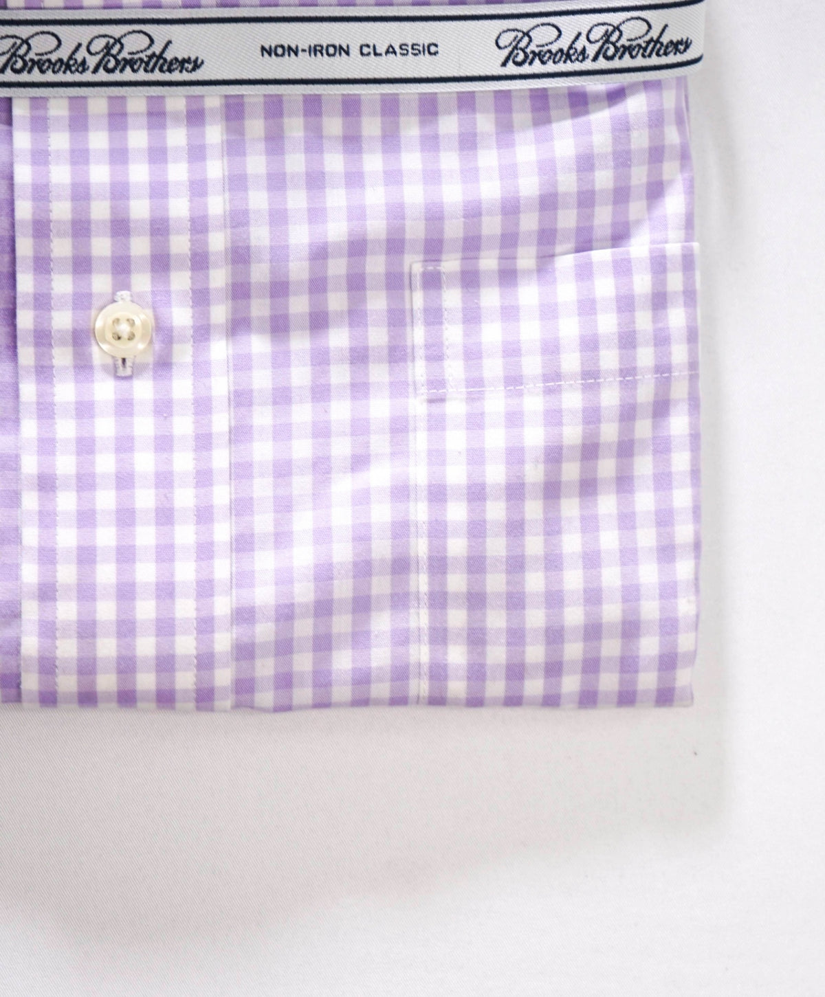 $128 BROOKS BROTHERS - Purple Gingham NON-IRON "Classic" Shirt - 15 - 32