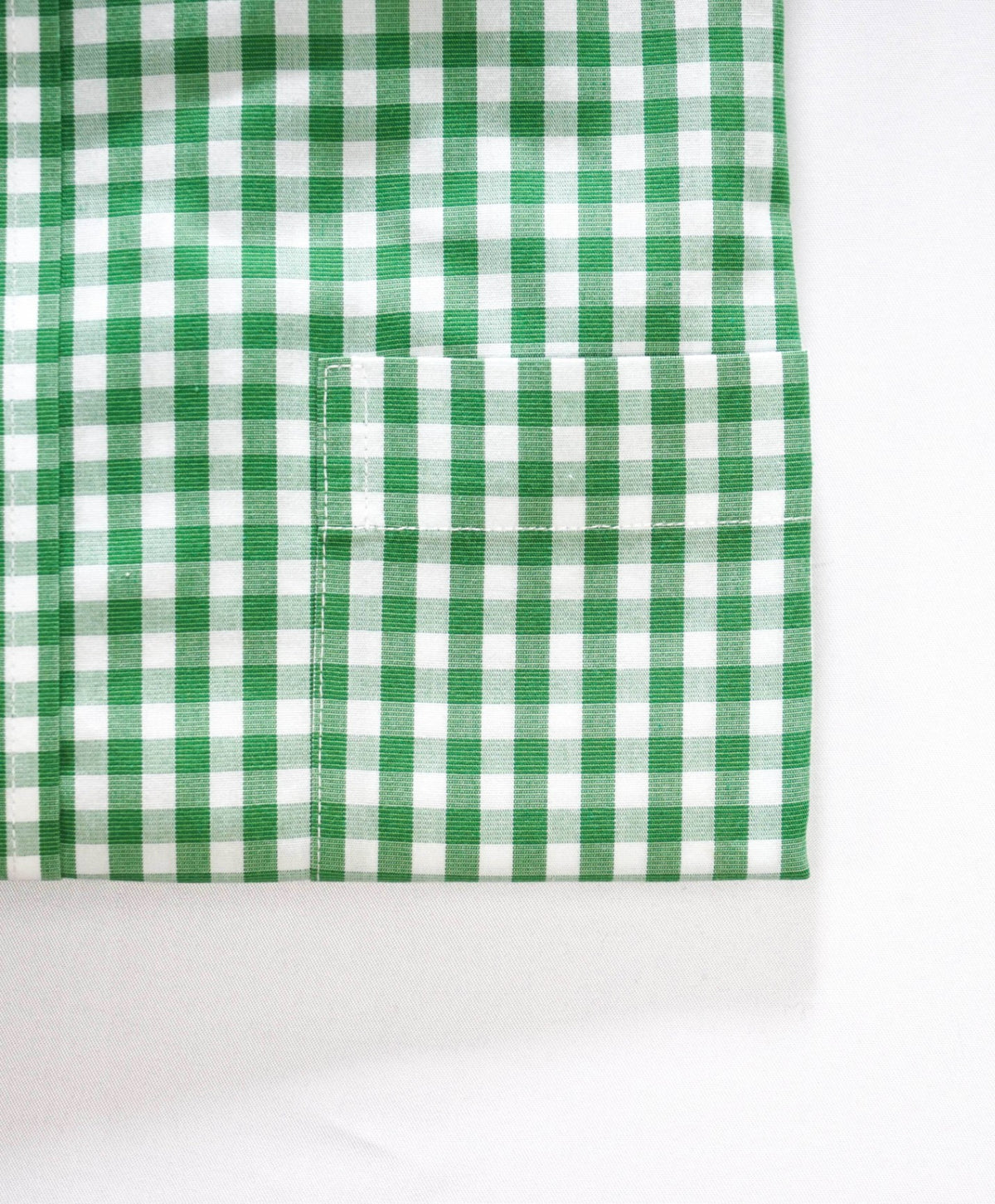 $128 BROOKS BROTHERS - Green Gingham NON-IRON "Classic" Shirt - 15.5 - 33