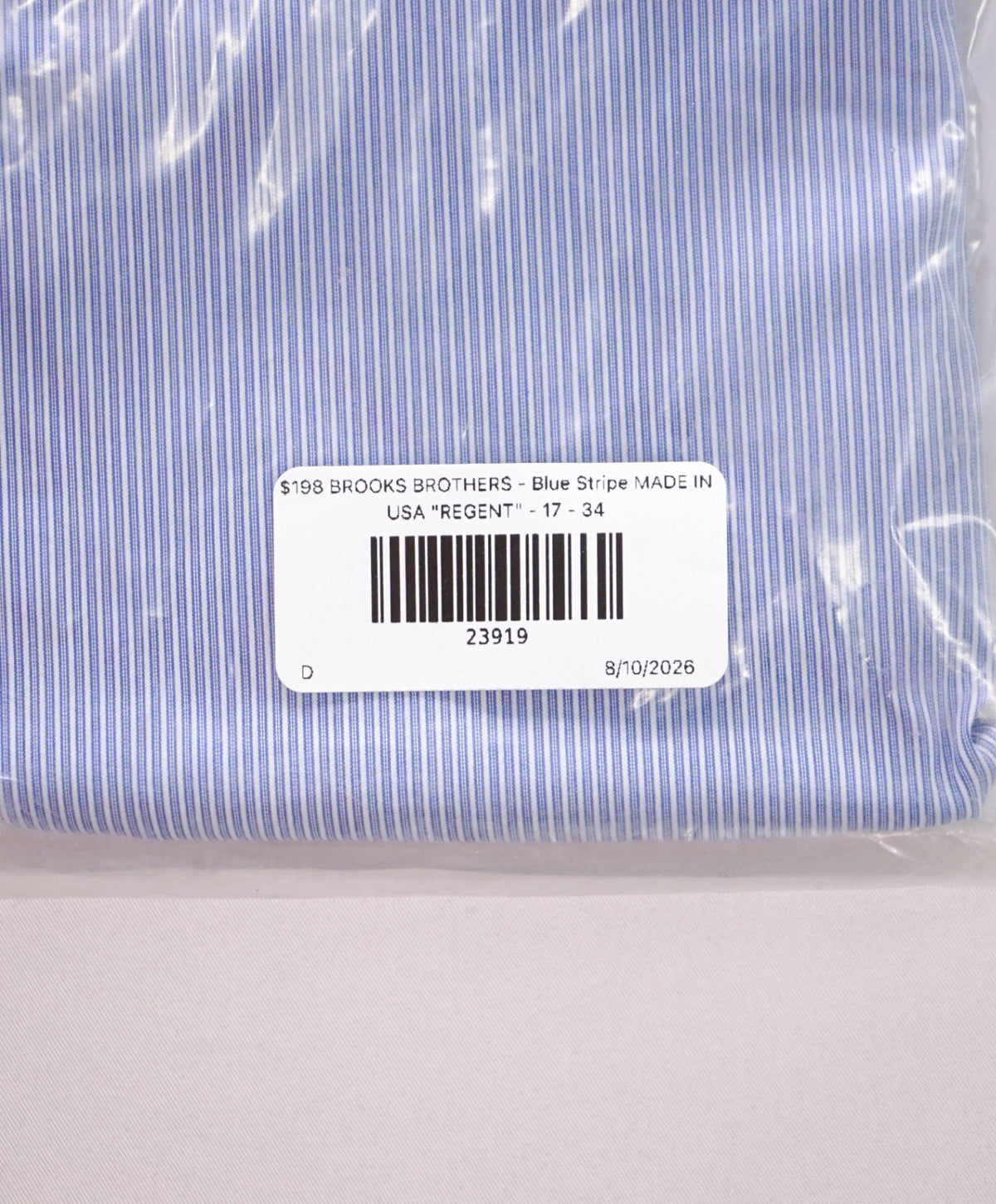$198 BROOKS BROTHERS - Blue Stripe MADE IN USA "REGENT" Shirt - 17 - 34