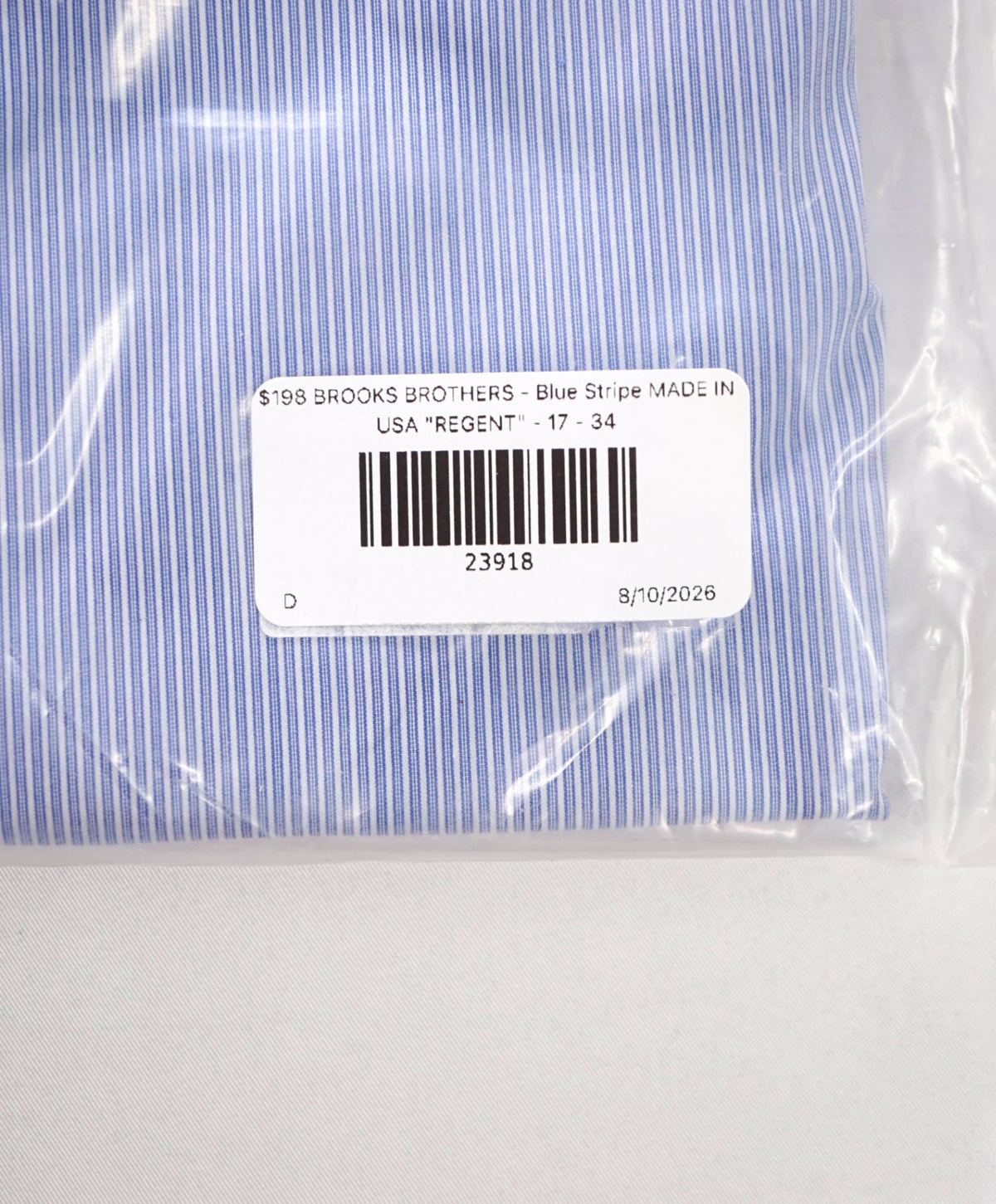 $198 BROOKS BROTHERS - Blue Stripe MADE IN USA "REGENT" Shirt - 17 - 34