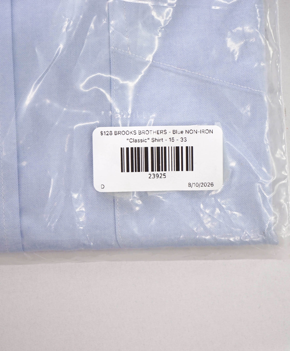 $128 BROOKS BROTHERS - Blue NON-IRON "Classic" Shirt - 15 - 33