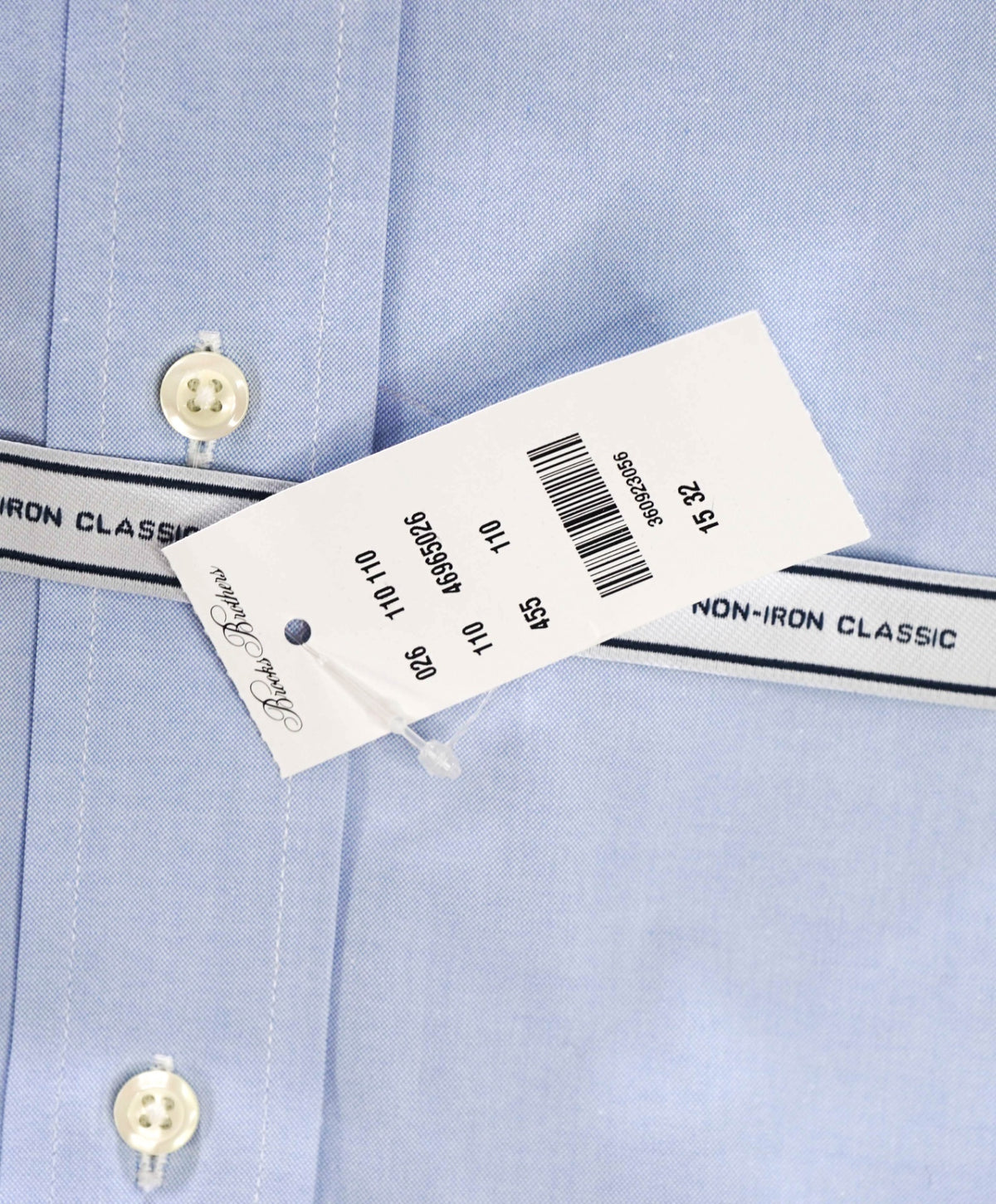 $128 BROOKS BROTHERS - Blue Micro Houndstooth NON-IRON "Classic" Shirt - 15.5 - 34