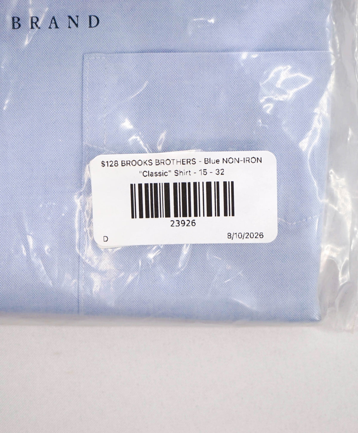 $128 BROOKS BROTHERS - Blue NON-IRON "Classic" Shirt - 15 - 32