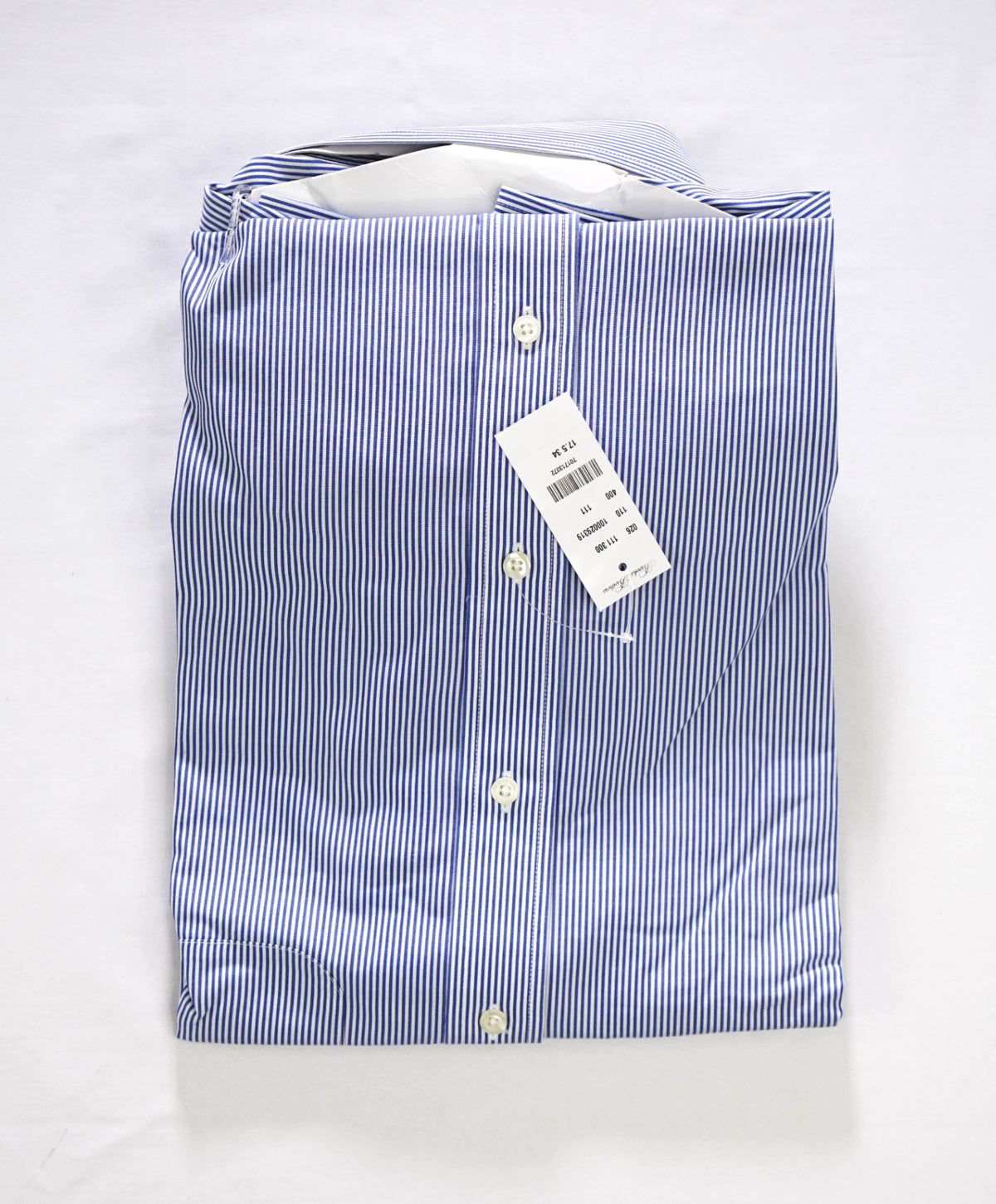 $128 BROOKS BROTHERS - Blue Stripe Non-Iron "REGENT" Shirt - 17.5 - 34