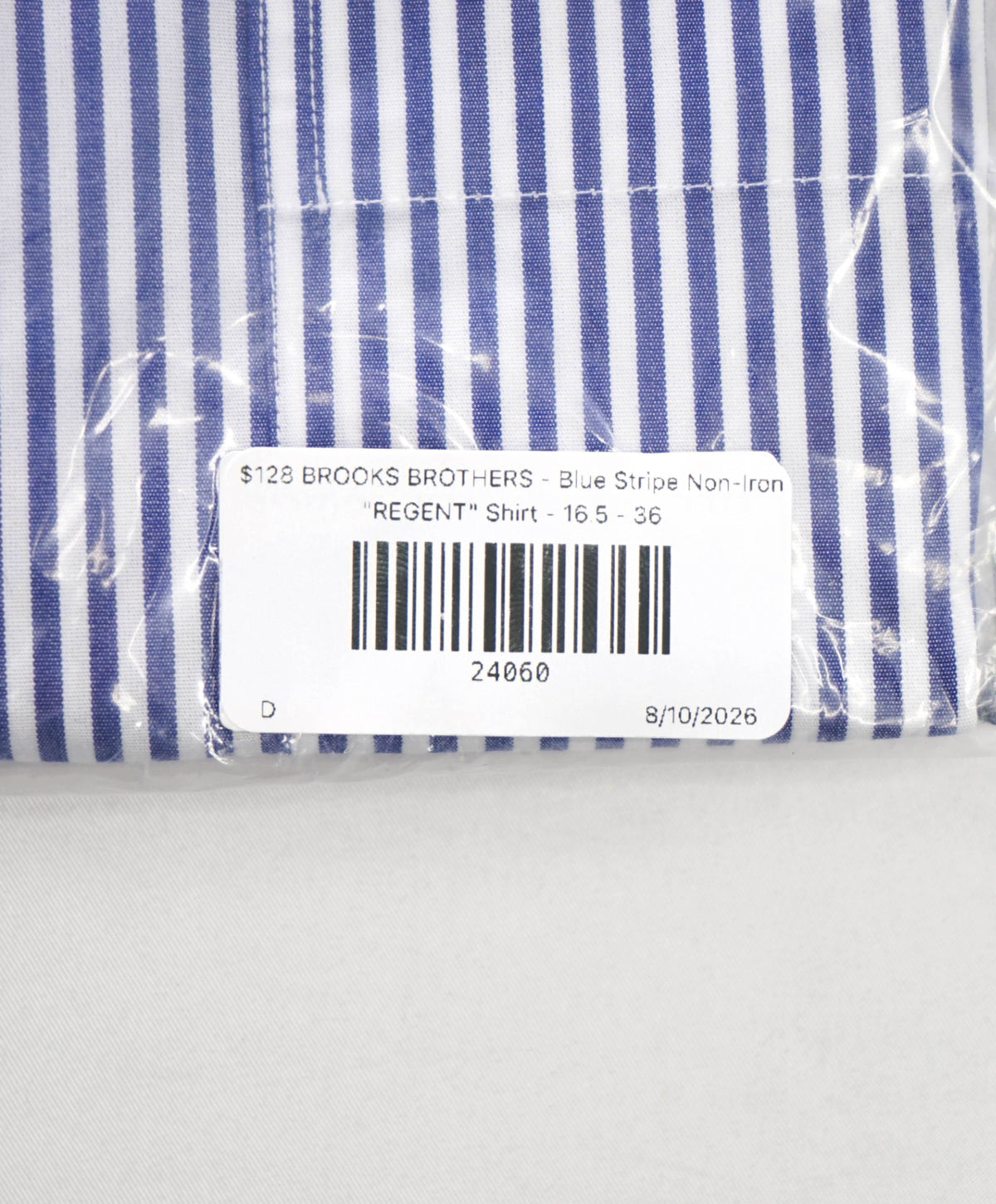 $128 BROOKS BROTHERS - Blue Stripe Non-Iron "REGENT" Shirt - 16.5 - 36