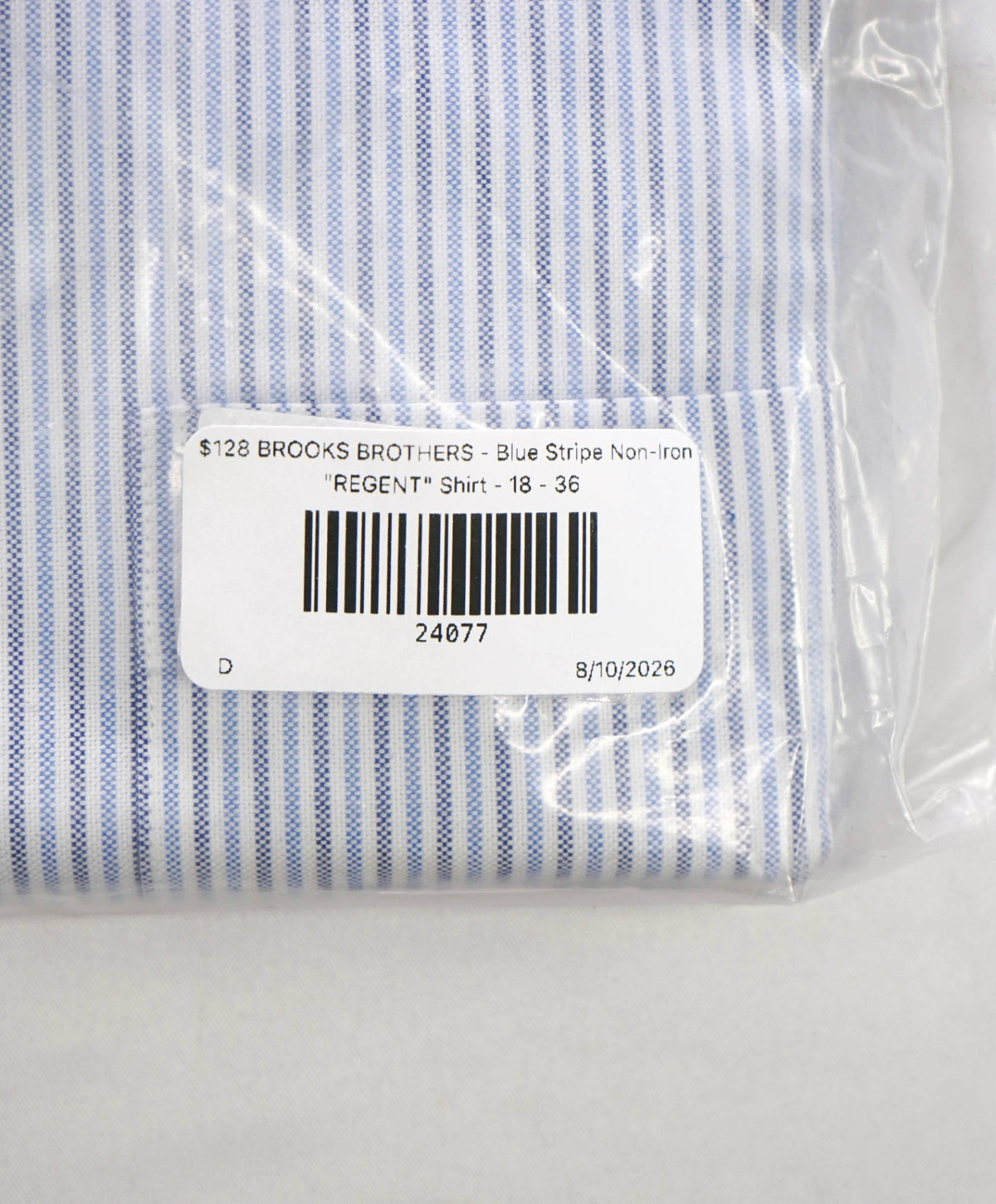 $128 BROOKS BROTHERS - Blue Stripe Non-Iron "REGENT" Shirt - 18 - 36