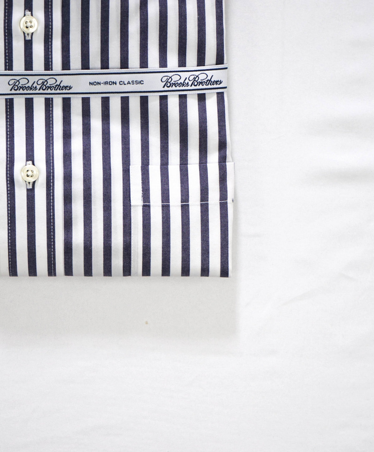 $128 BROOKS BROTHERS - Blue Stripe NON-IRON "Classic" Shirt - 16.5 - 32