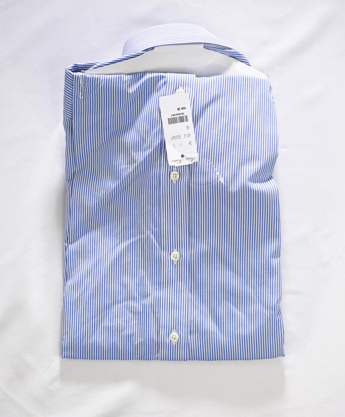 $128 BROOKS BROTHERS - Blue Stripe Non-Iron "REGENT" Shirt - 16.5 - 36