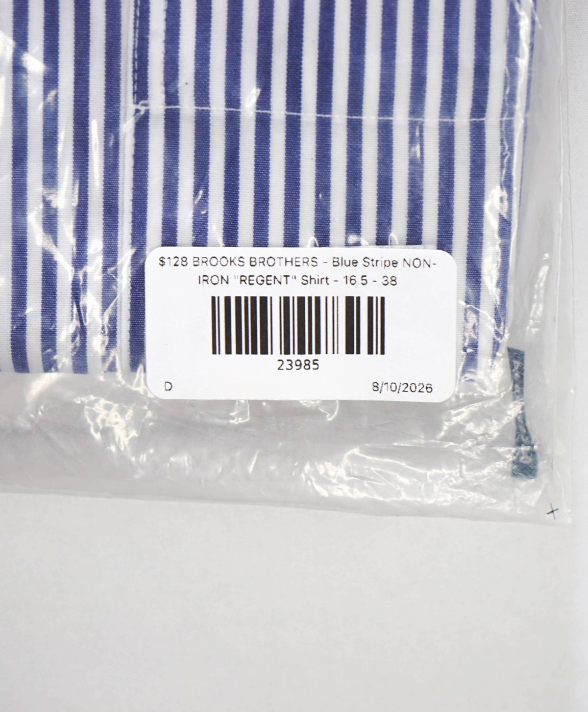 $128 BROOKS BROTHERS - Blue Stripe NON-IRON "REGENT" Shirt - 16.5 - 38
