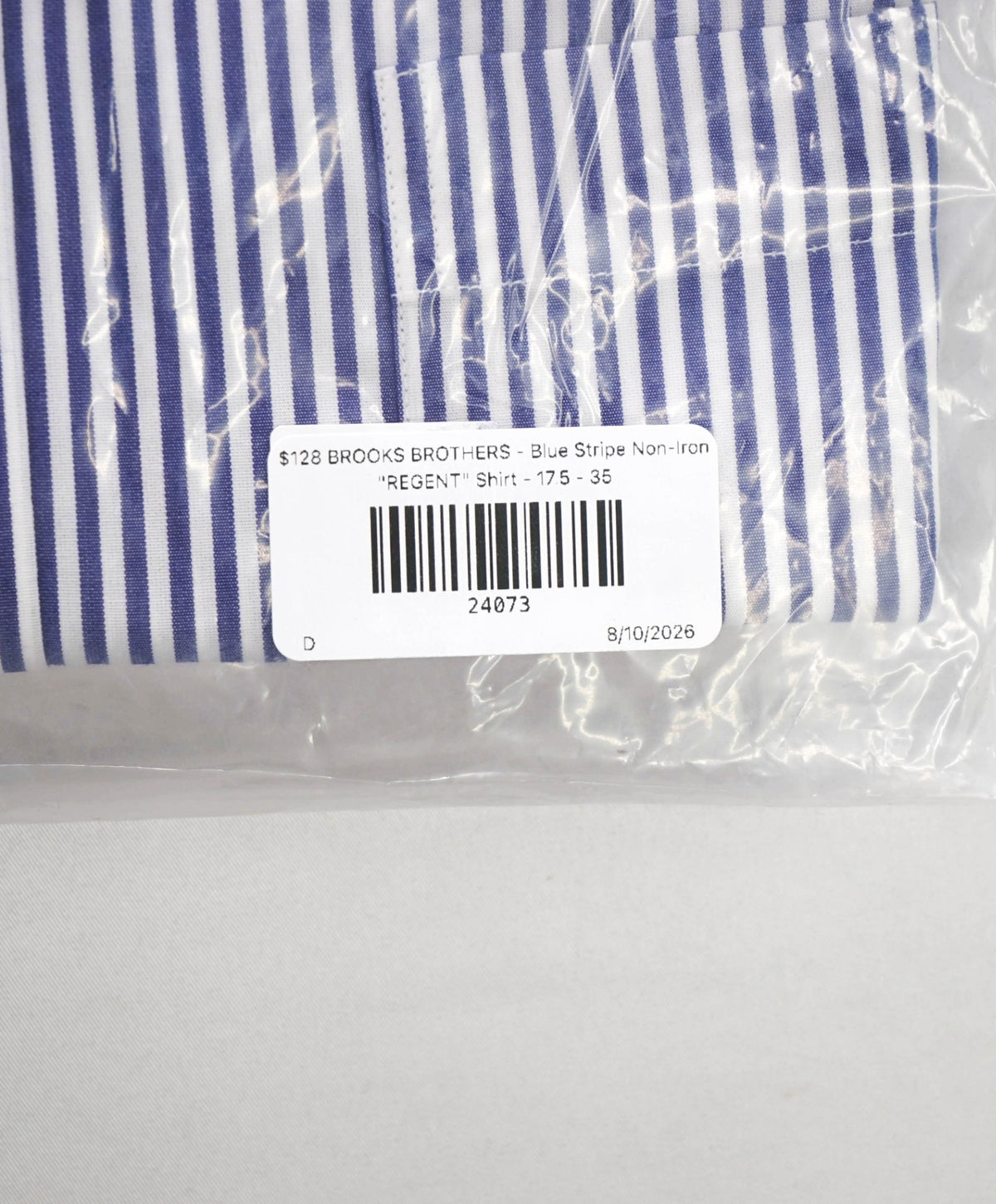 $128 BROOKS BROTHERS - Blue Stripe Non-Iron "REGENT" Shirt - 17.5 - 35