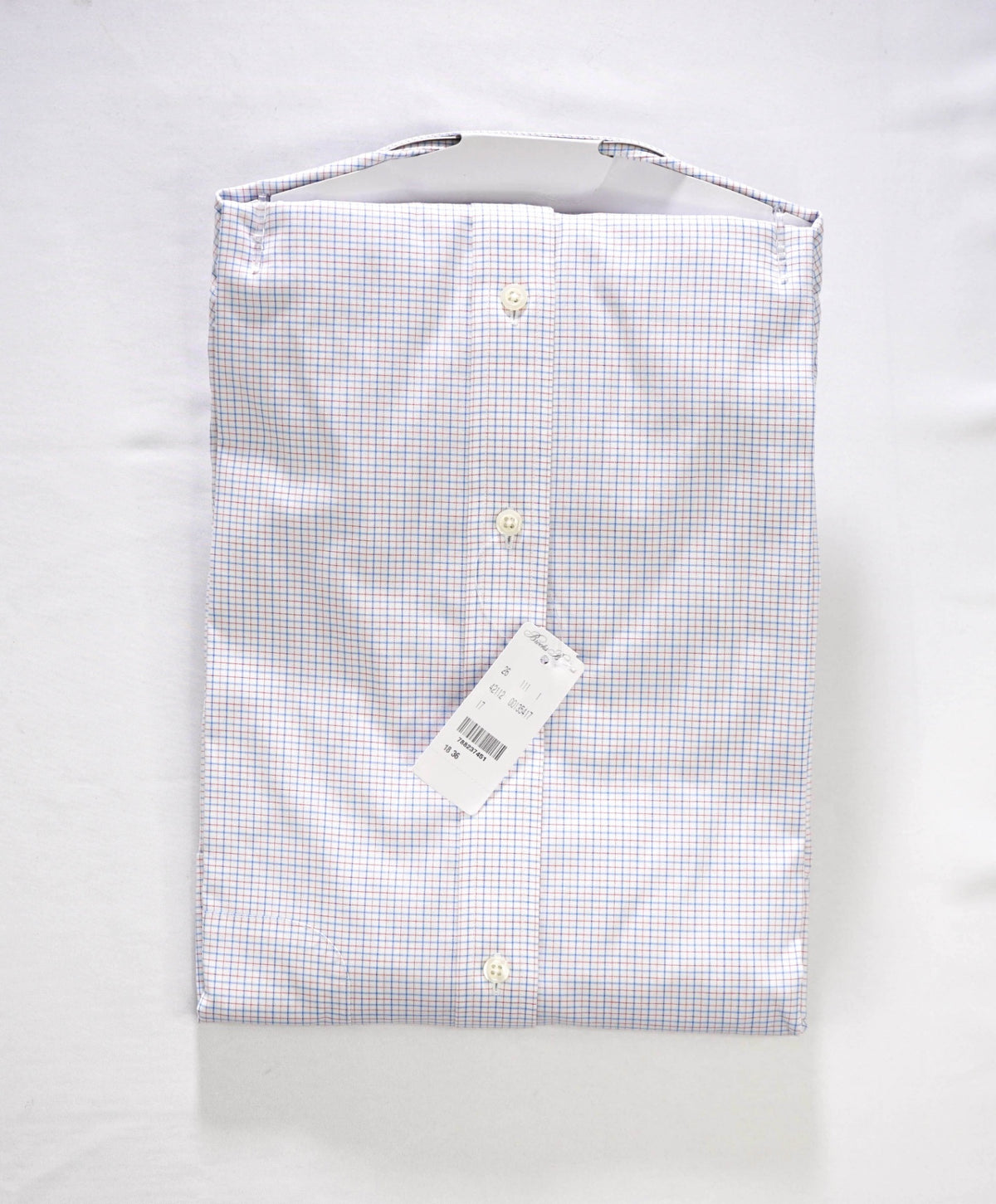 $128 BROOKS BROTHERS - Blue/Red Plaid Non-Iron "REGENT" Shirt - 18 - 36