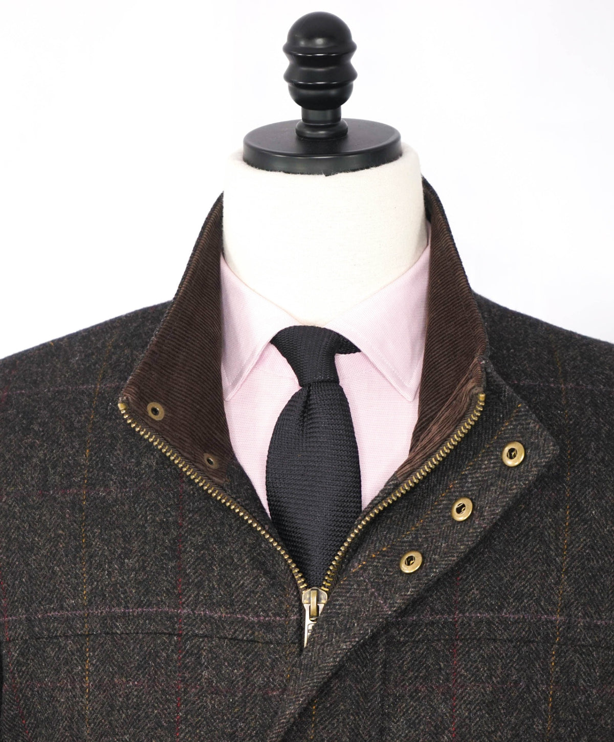 MOON ENGLAND - Herringbone Tweed Heavy Hunting Coat - L