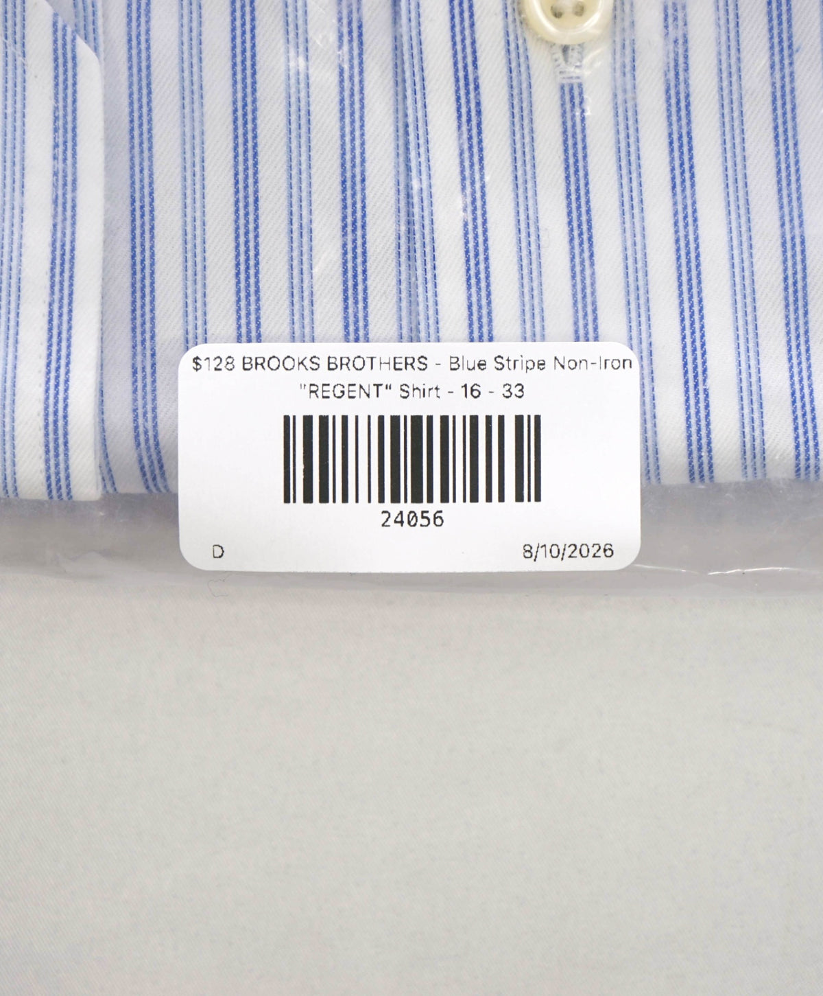 $128 BROOKS BROTHERS - Blue Stripe Non-Iron "REGENT" Shirt - 16 - 33