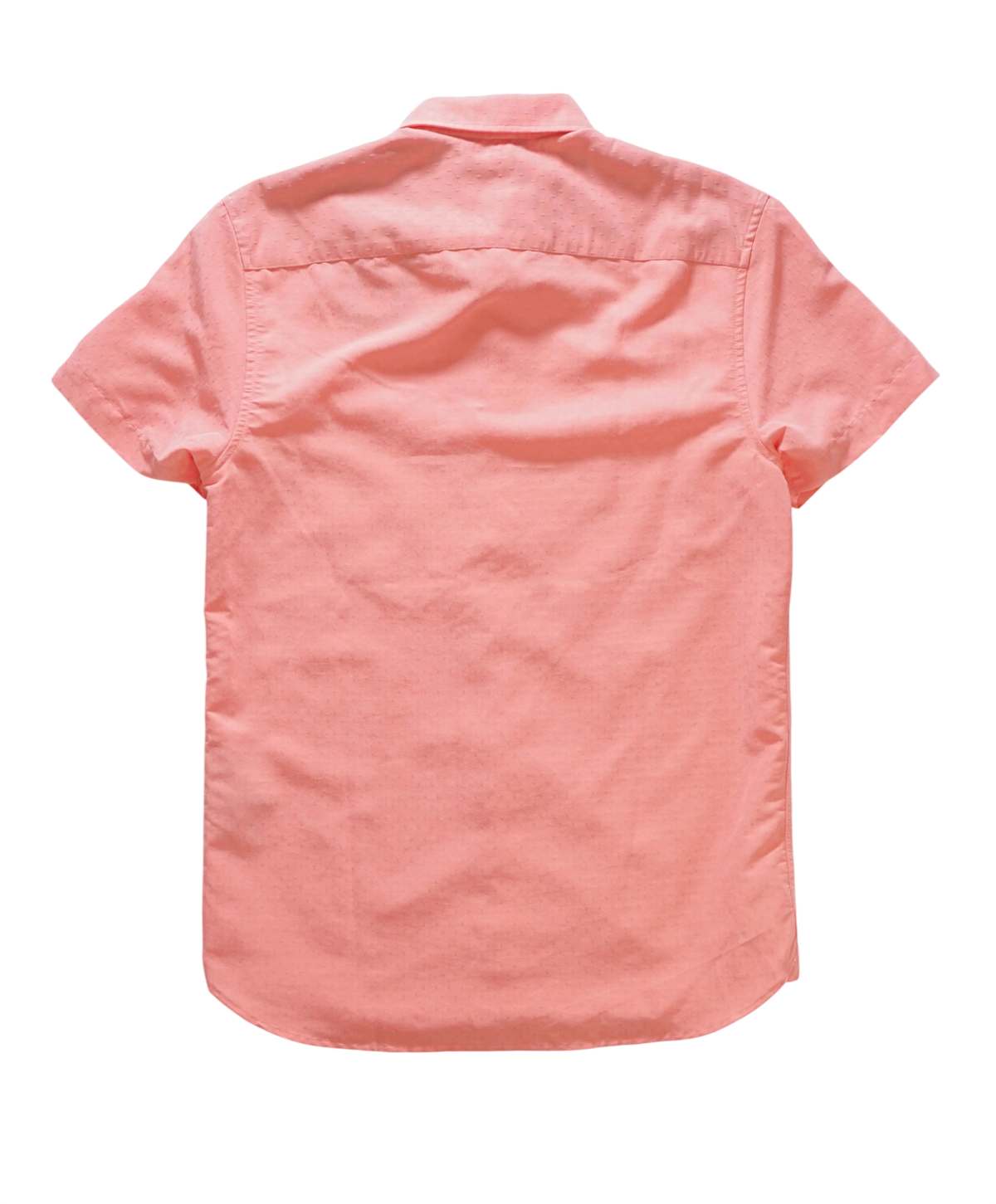 $165 TED BAKER - Salmon Pink Modal SS Dobby Shirt - S