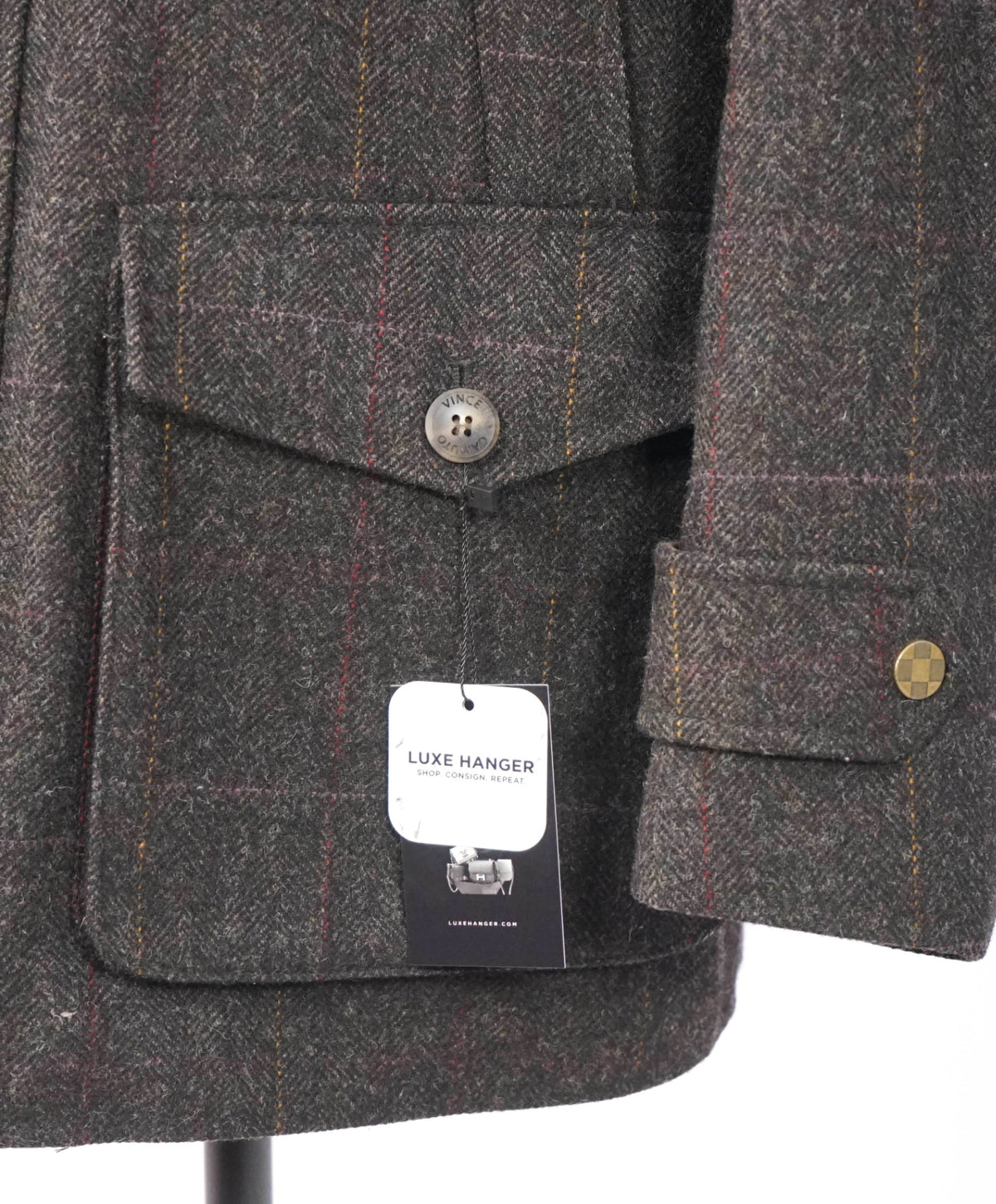 MOON ENGLAND - Herringbone Tweed Heavy Hunting Coat - L