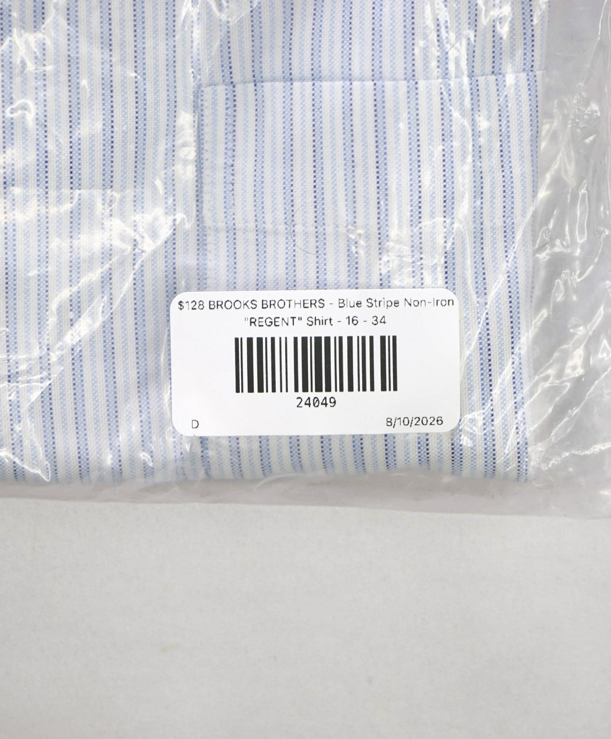 $128 BROOKS BROTHERS - Blue Stripe Non-Iron "REGENT" Shirt - 16 - 34