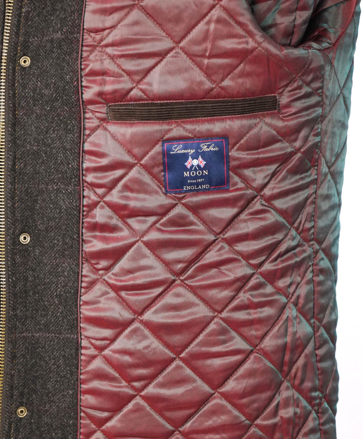 MOON ENGLAND - Herringbone Tweed Heavy Hunting Coat - L