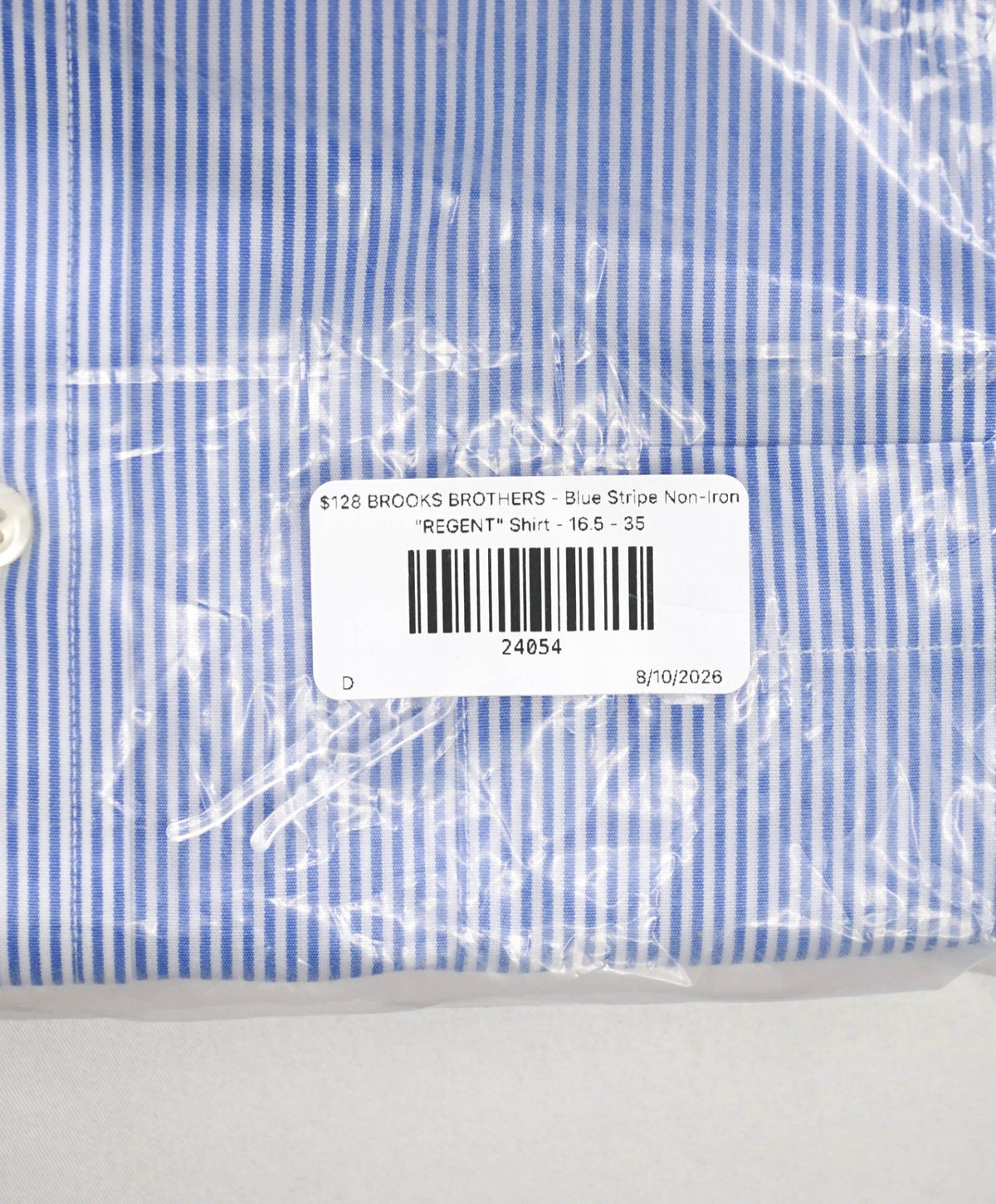 $128 BROOKS BROTHERS - Blue Stripe Non-Iron "REGENT" Shirt - 16.5 - 35