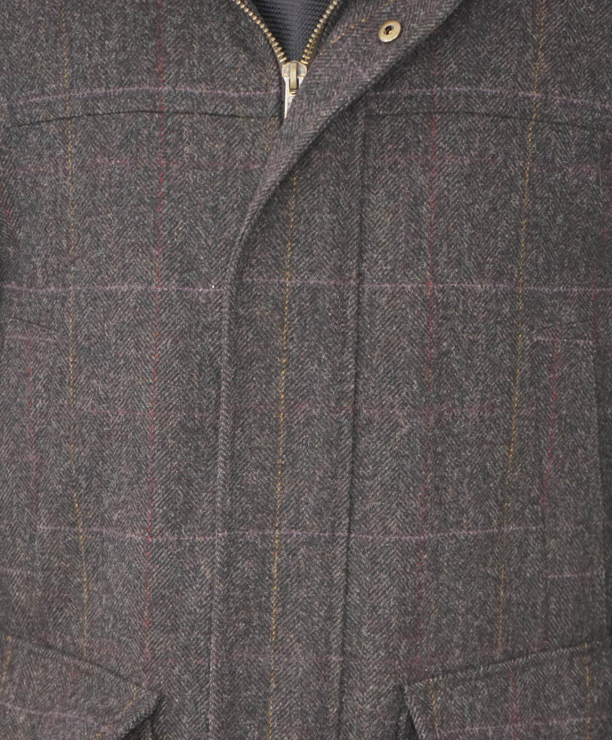 MOON ENGLAND - Herringbone Tweed Heavy Hunting Coat - L