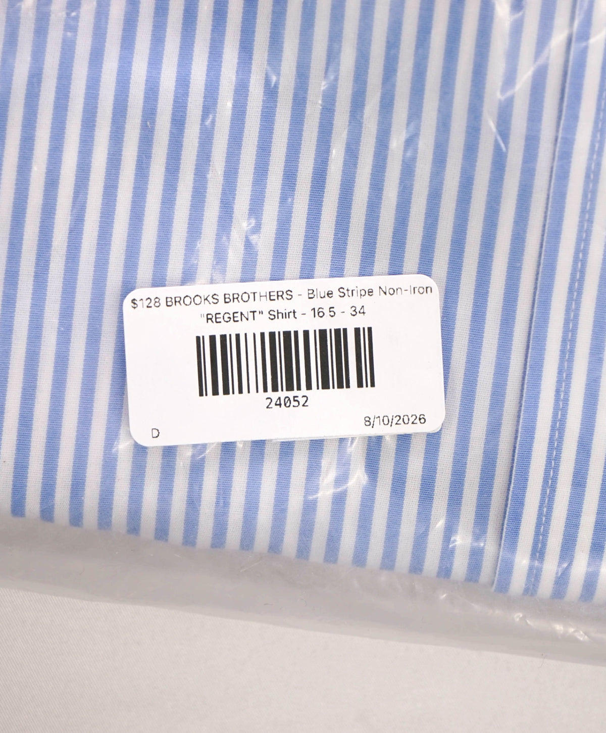 $128 BROOKS BROTHERS - Blue Stripe Non-Iron "REGENT" Shirt - 16.5 - 34