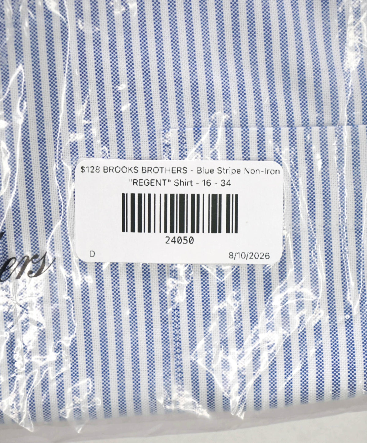 $128 BROOKS BROTHERS - Blue Stripe Non-Iron "REGENT" Shirt - 16 - 34
