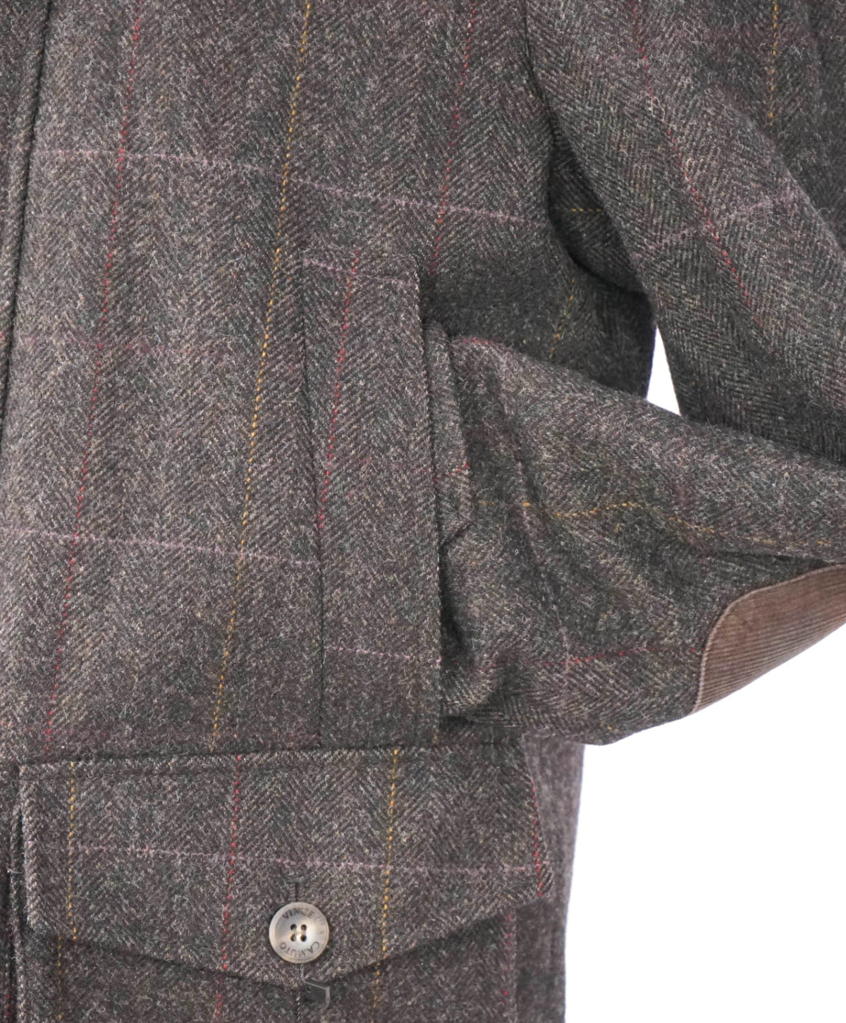 MOON ENGLAND - Herringbone Tweed Heavy Hunting Coat - L