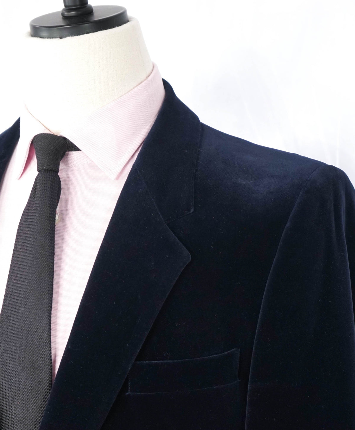 YVES SAINT LAURENT - VTG Navy Blue Velvet Blazer - 38R