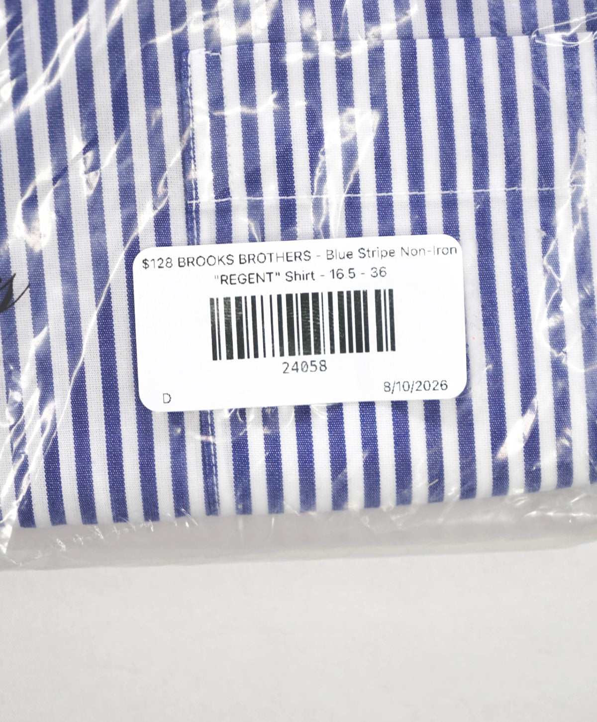 $128 BROOKS BROTHERS - Blue Stripe Non-Iron "REGENT" Shirt - 16.5 - 36
