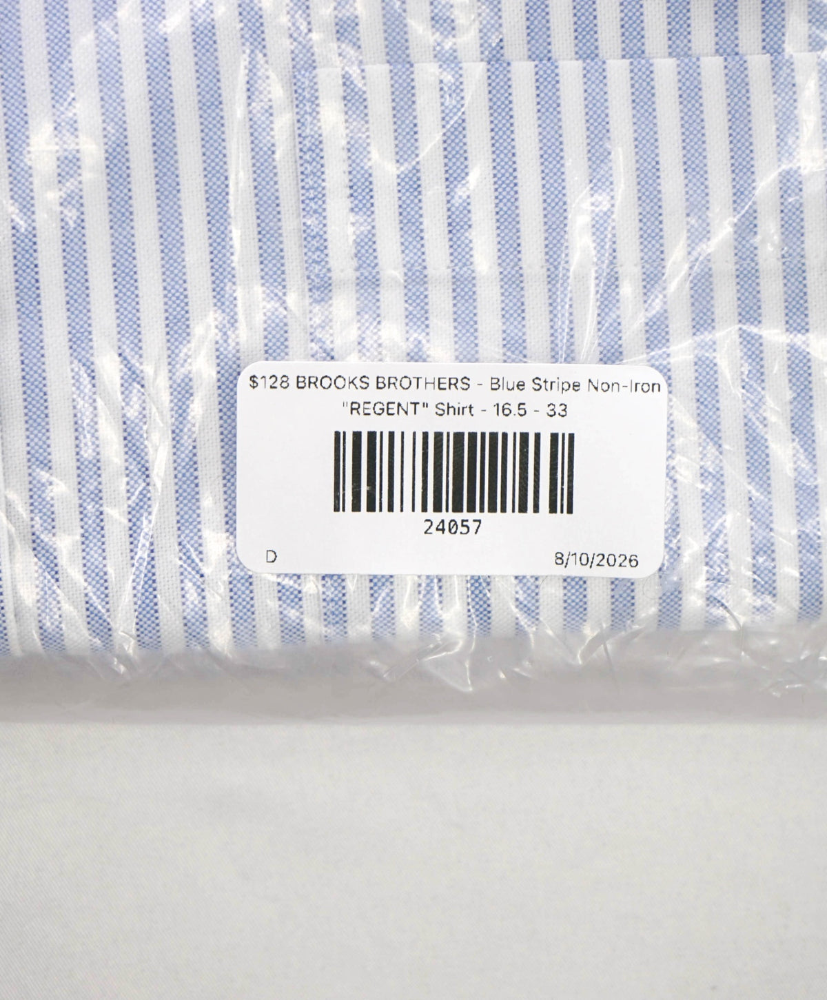 $128 BROOKS BROTHERS - Blue Stripe Non-Iron "REGENT" Shirt - 16.5 - 33