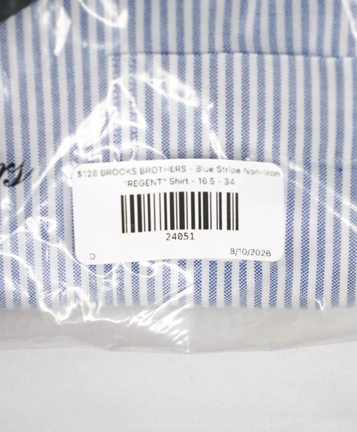 $128 BROOKS BROTHERS - Blue Stripe Non-Iron "REGENT" Shirt - 16.5 - 34