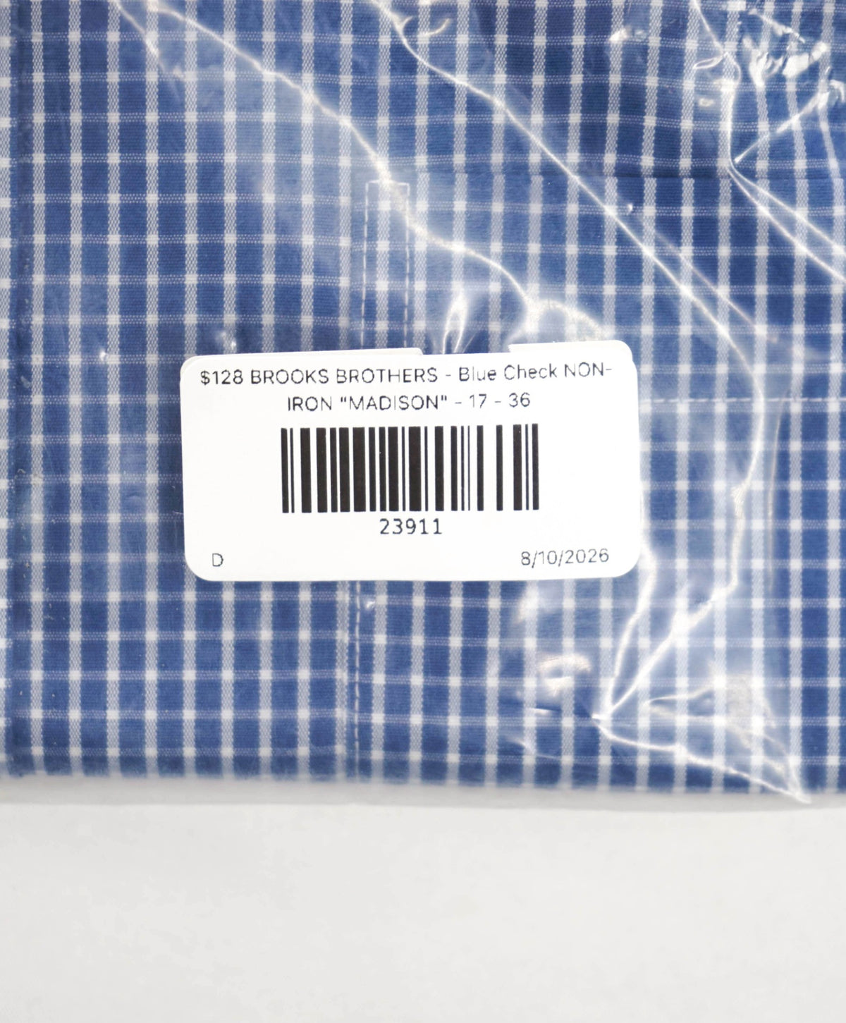 $128 BROOKS BROTHERS - Blue Check NON-IRON "MADISON" - 17 - 34