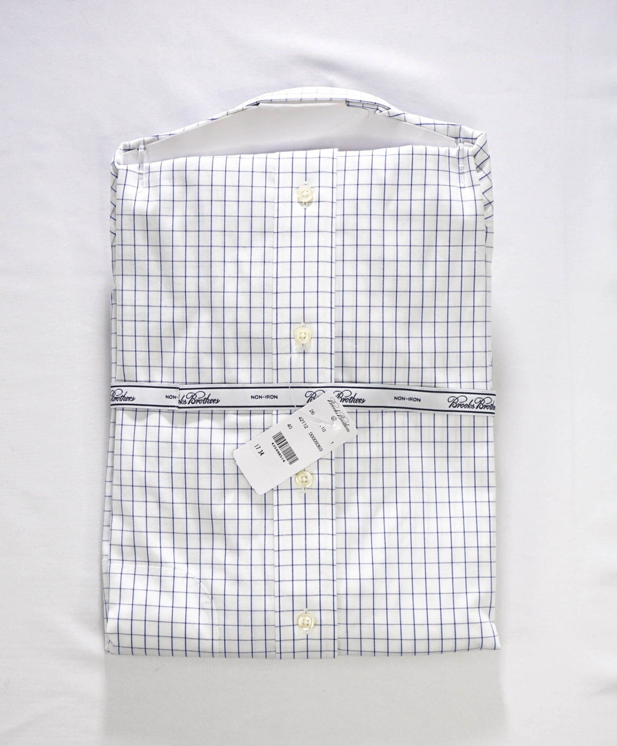 $128 BROOKS BROTHERS - Blue Check NON-IRON "MADISON" - 17 - 34
