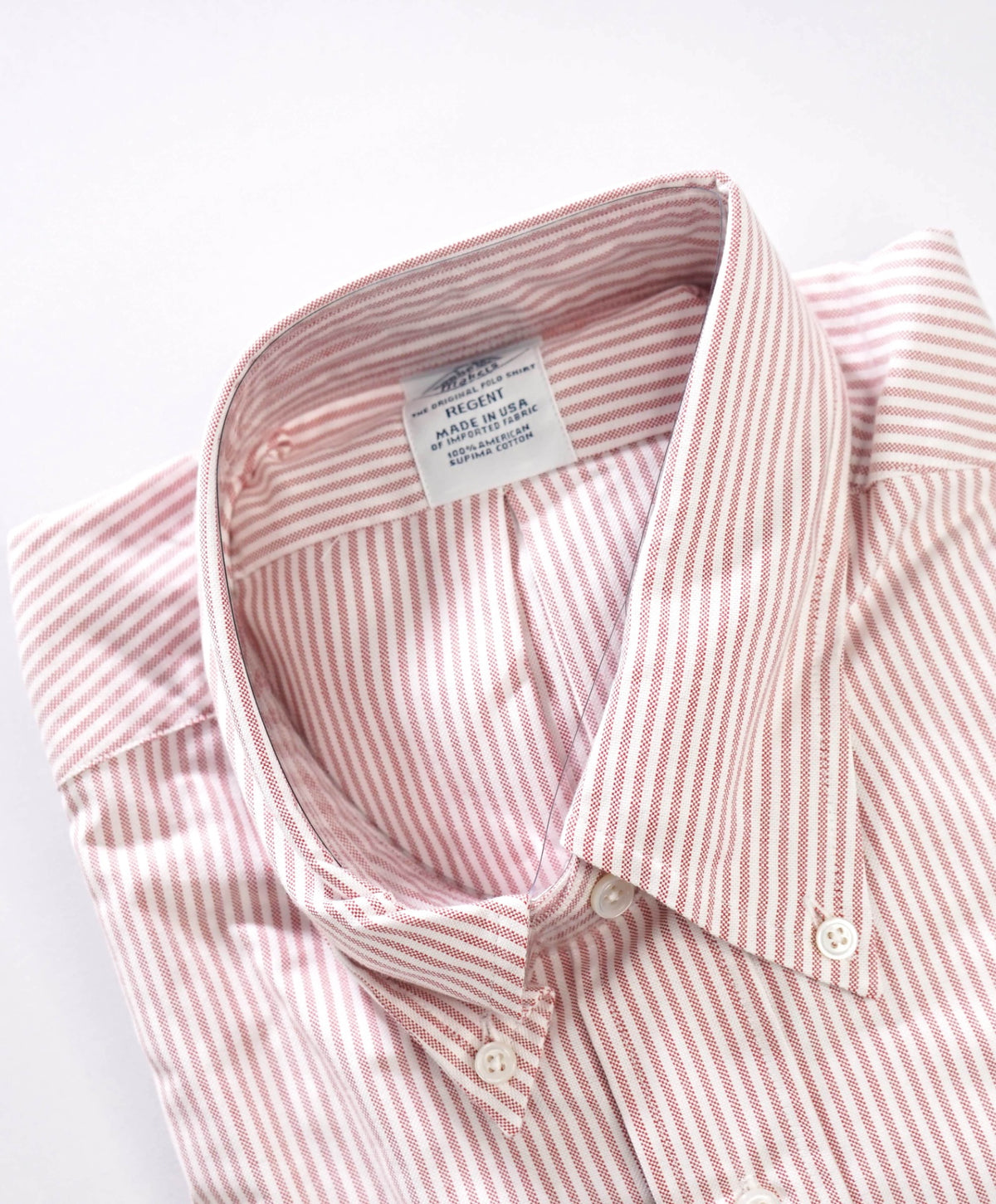 $198 BROOKS BROTHERS - Red Stripe MADE IN USA "REGENT" Shirt - 16.5 - 33