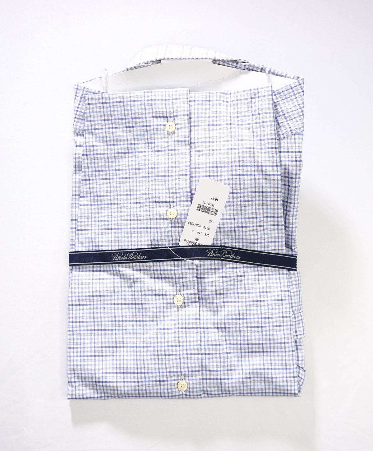 $198 BROOKS BROTHERS - Blue Plaid MADE IN USA "REGENT" Shirt - 16 - 31