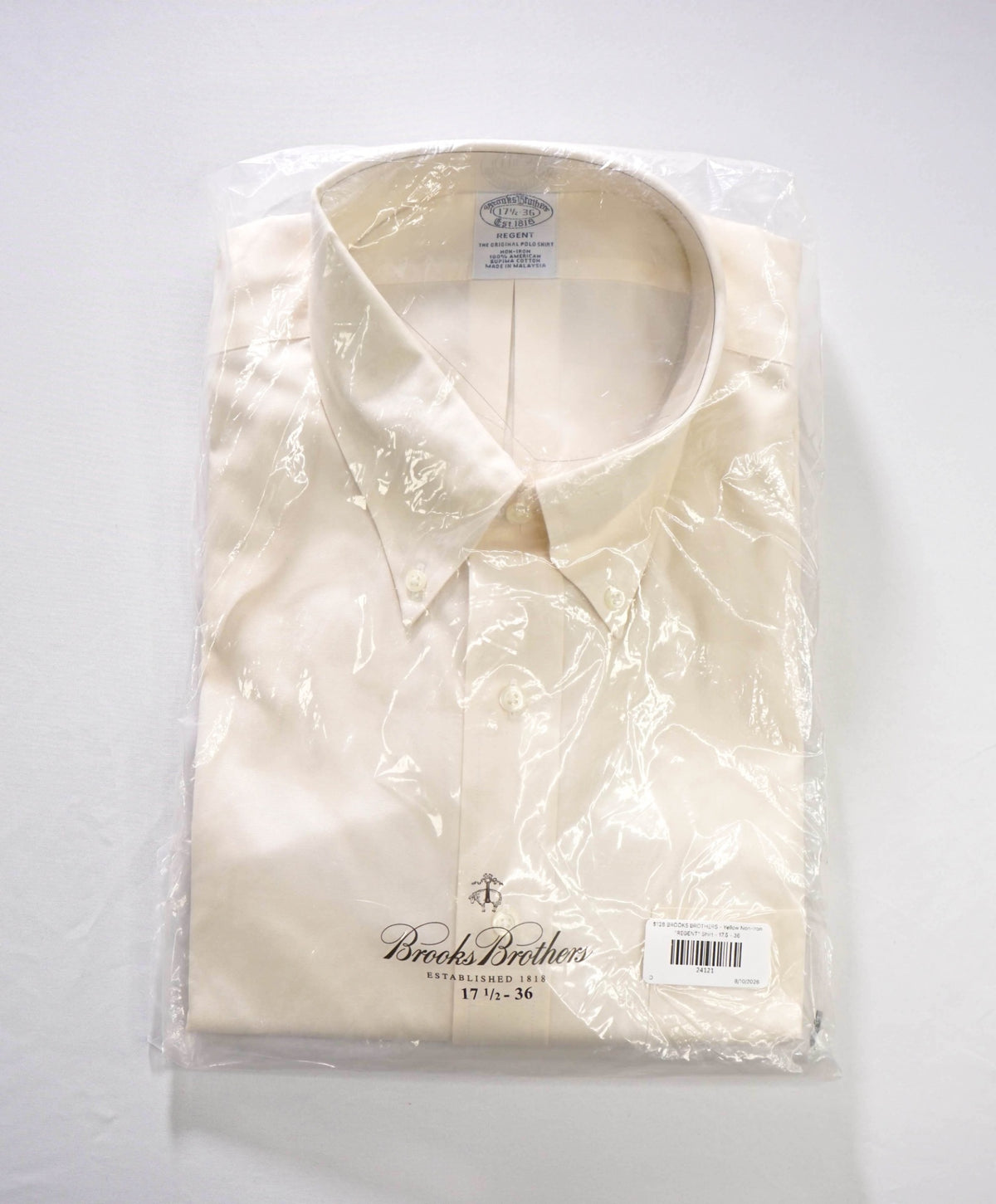 $128 BROOKS BROTHERS - Yellow Non-Iron "REGENT" Shirt - 17.5 - 36