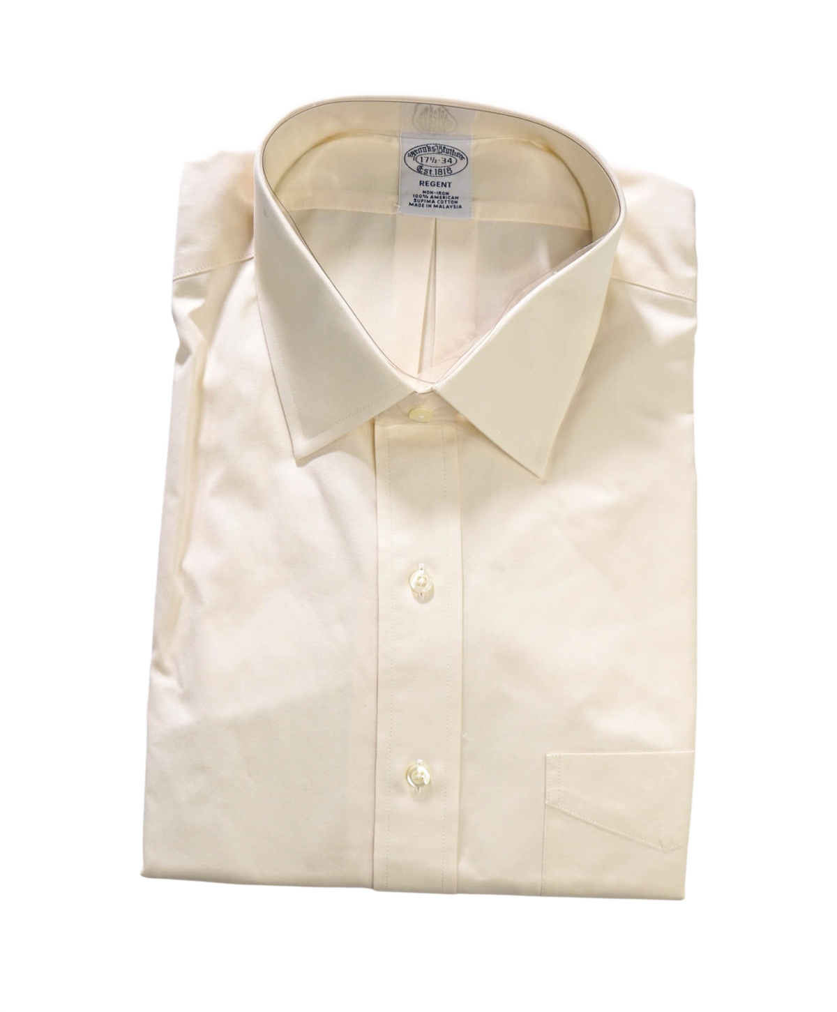 $128 BROOKS BROTHERS - Yellow Non-Iron "REGENT" Shirt - 17.5 - 34
