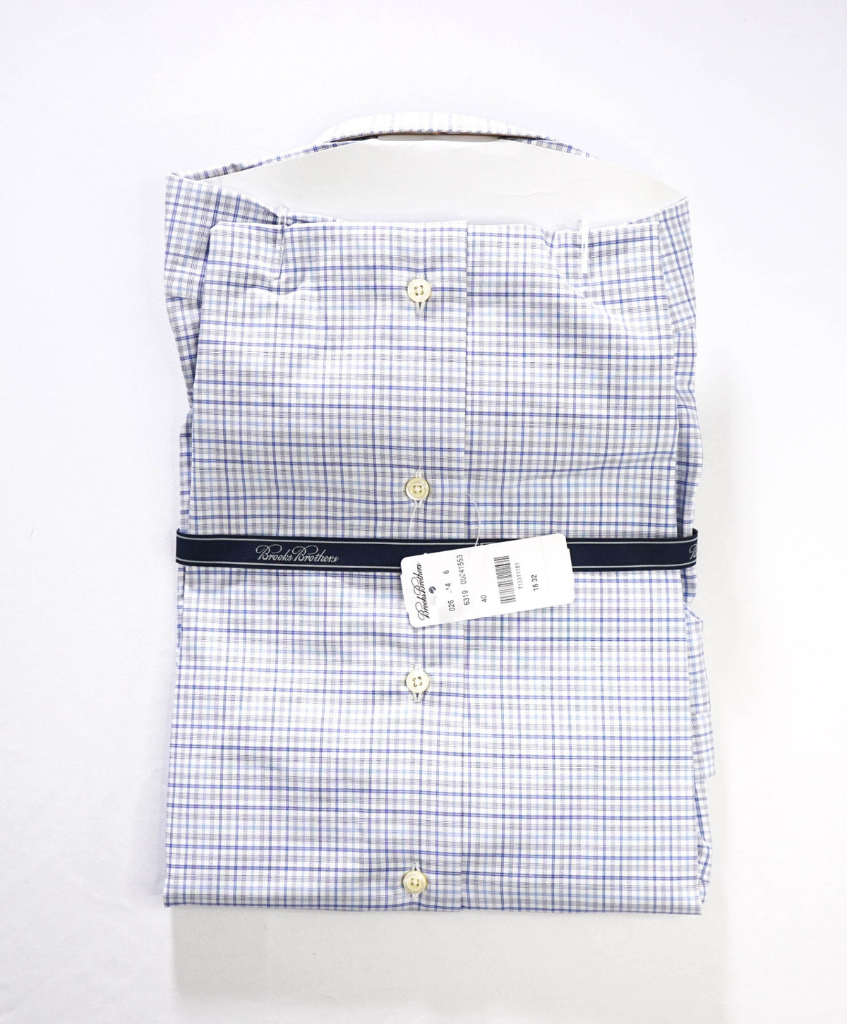 $198 BROOKS BROTHERS - Blue Plaid MADE IN USA "REGENT" Shirt - 16 - 32