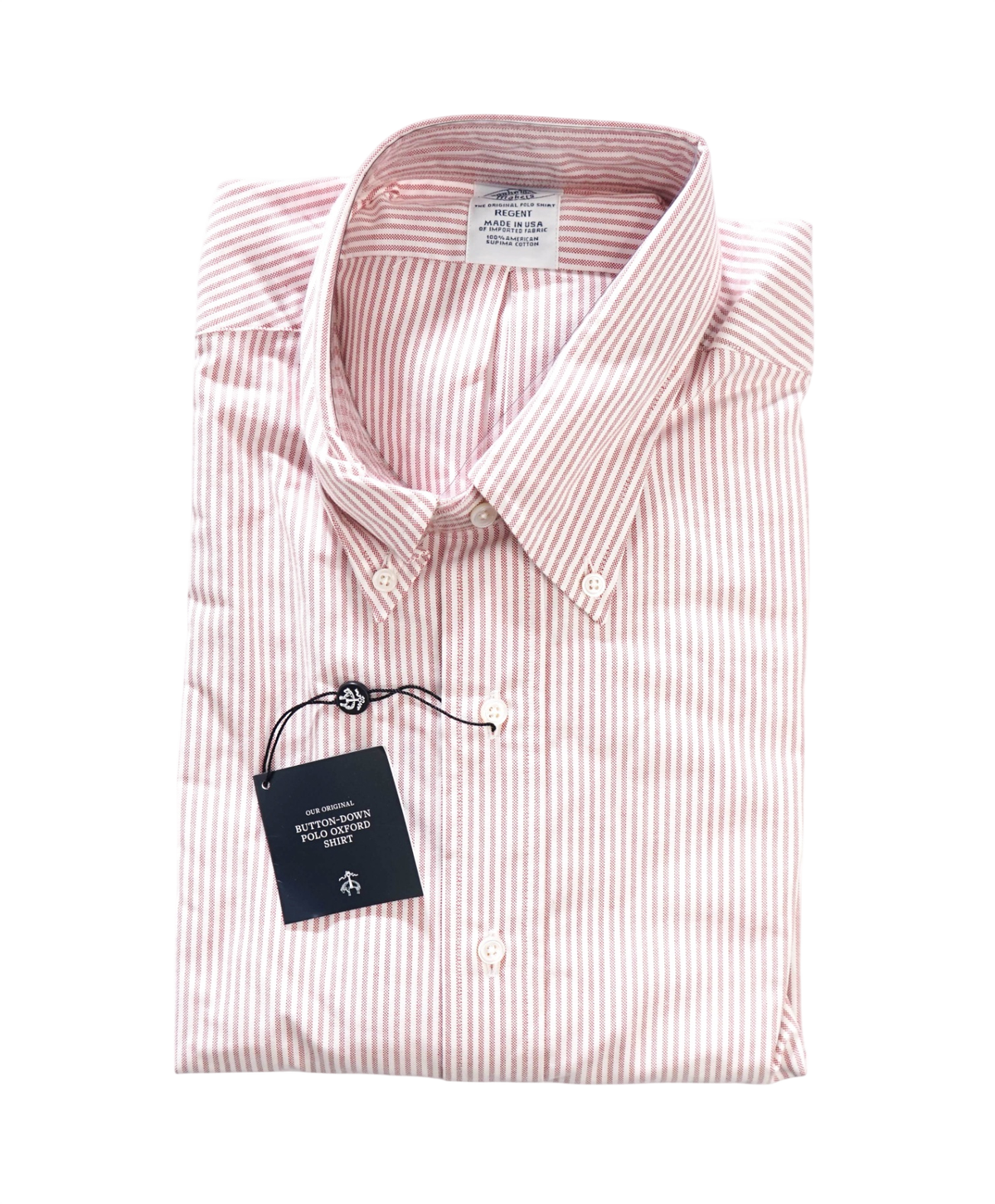$198 BROOKS BROTHERS - Red Stripe MADE IN USA "REGENT" Shirt - 16.5 - 33