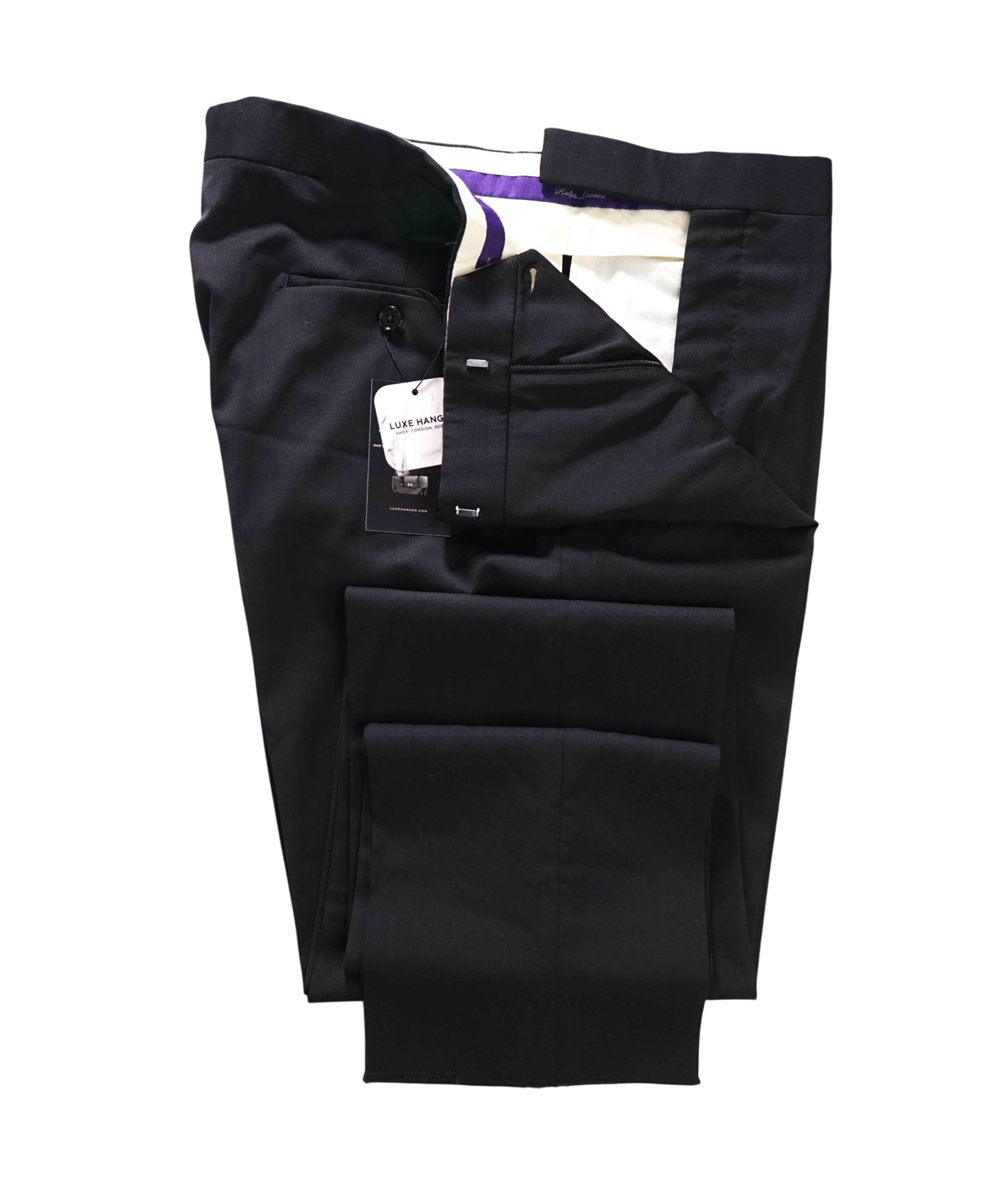 $995 RALPH LAUREN PURPLE LABEL - Black Pants - 35W