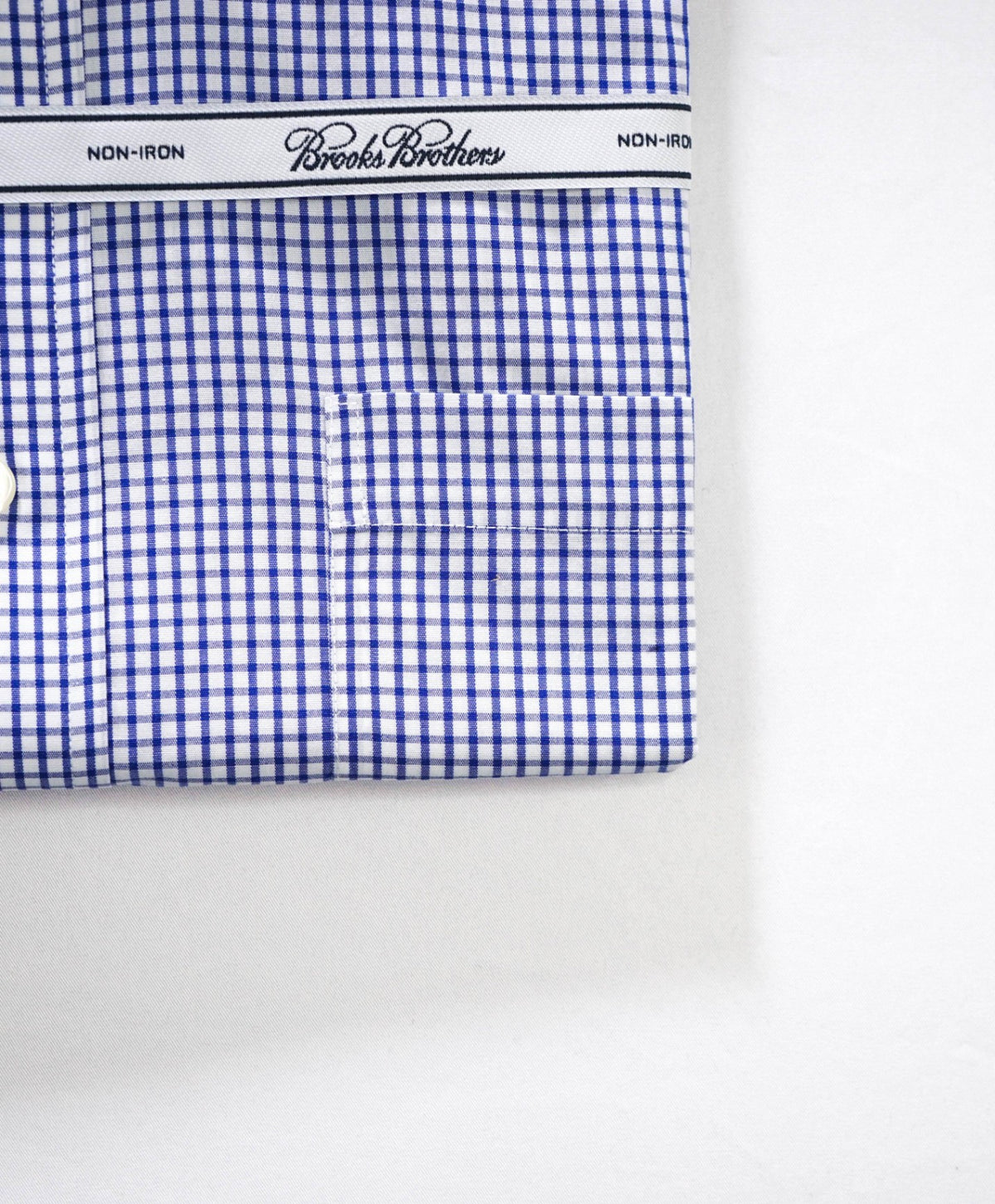 $128 BROOKS BROTHERS - Blue Gingham Non-Iron "REGENT" Shirt - 17 - 35