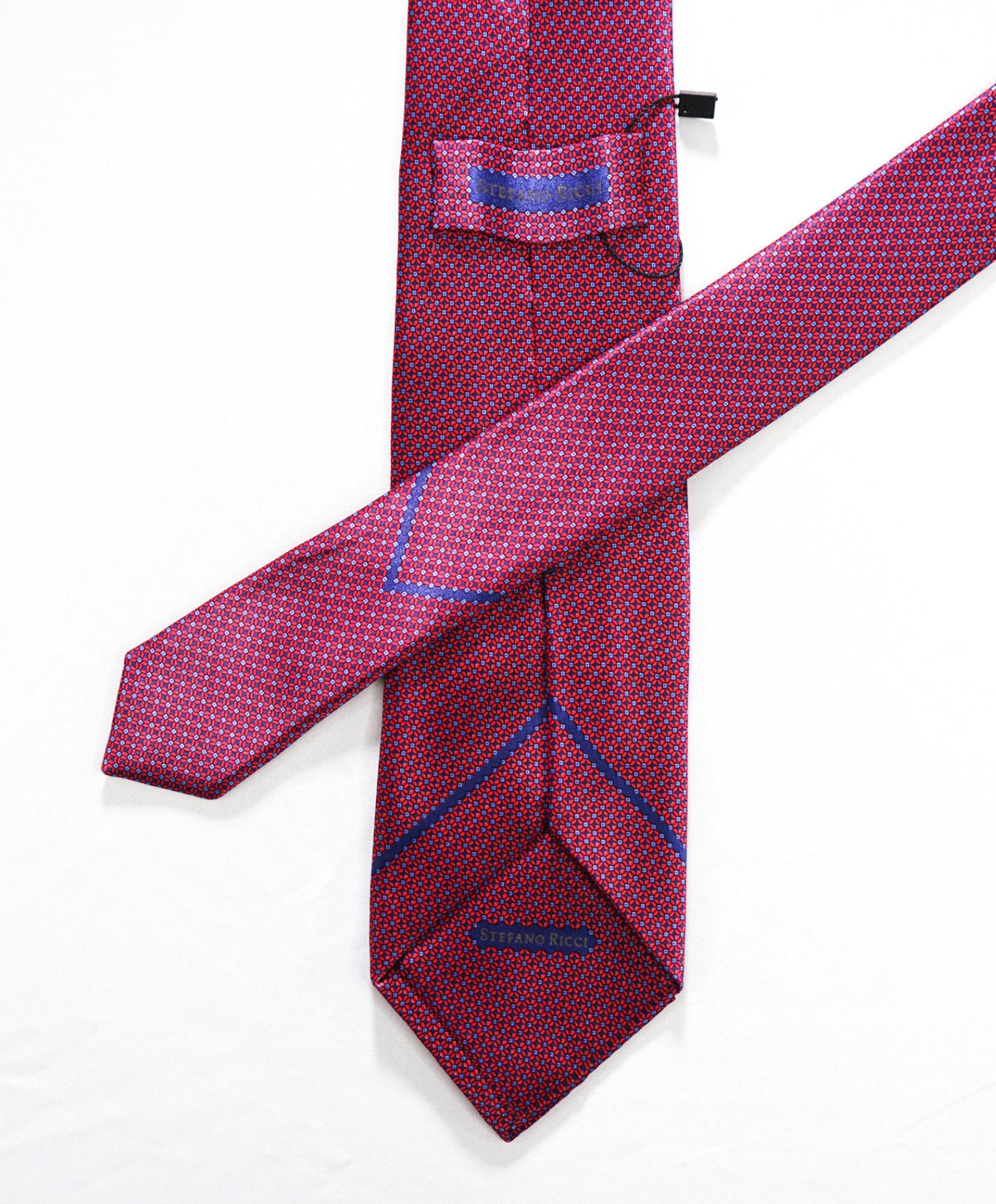 $350 STEFANO RICCI - Pink/Blue Micro Geometric Pure Silk - 3.25" Tie