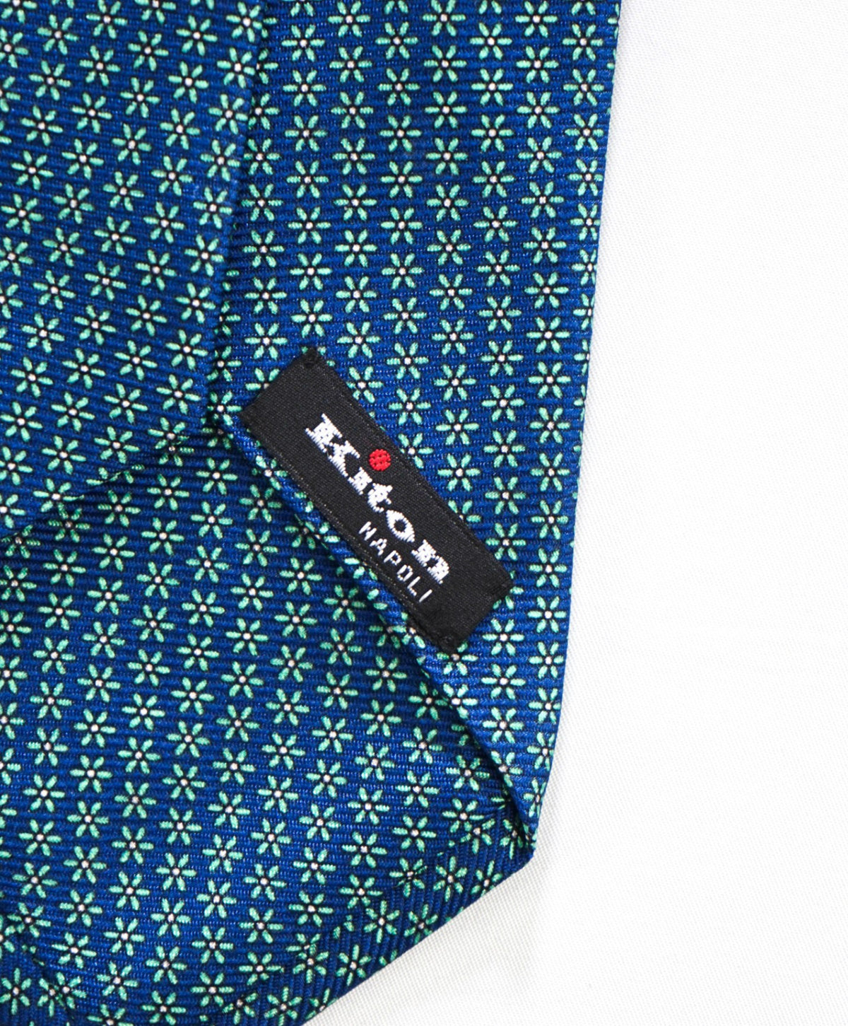 $290 KITON - Blue Micro Floral Silk - 3.25" Tie