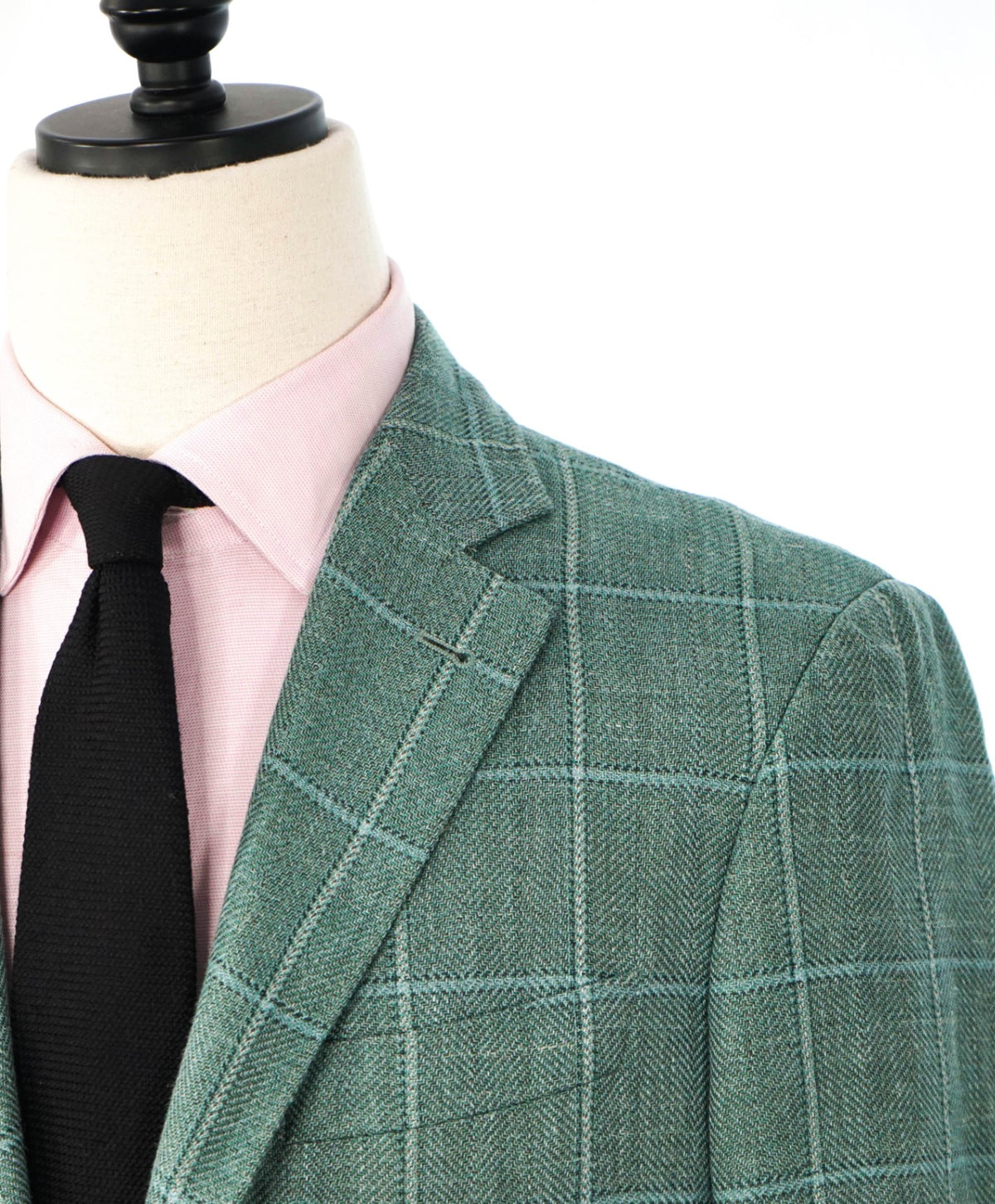 $2,095 CANALI Kei - Green Plaid Wool/Silk/Linen Blazer - 42R