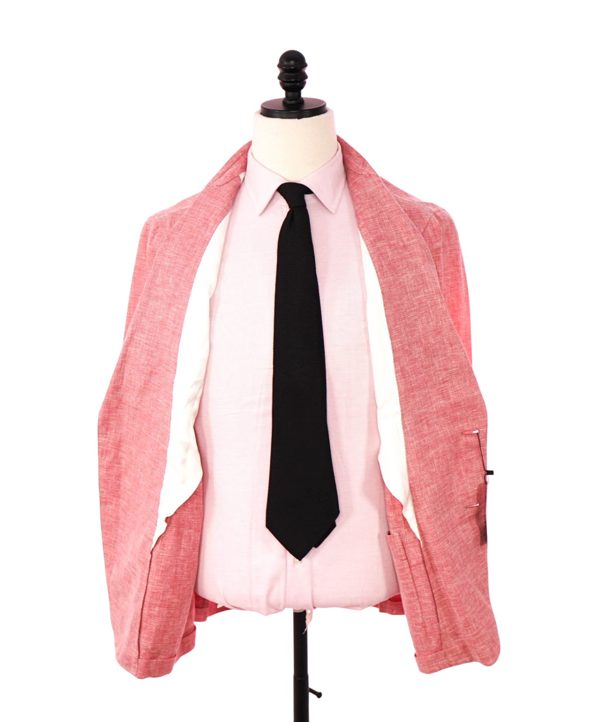 $3,750 ZEGNA - Pink Linen/Wool/Silk Crossover Blazer - 42R