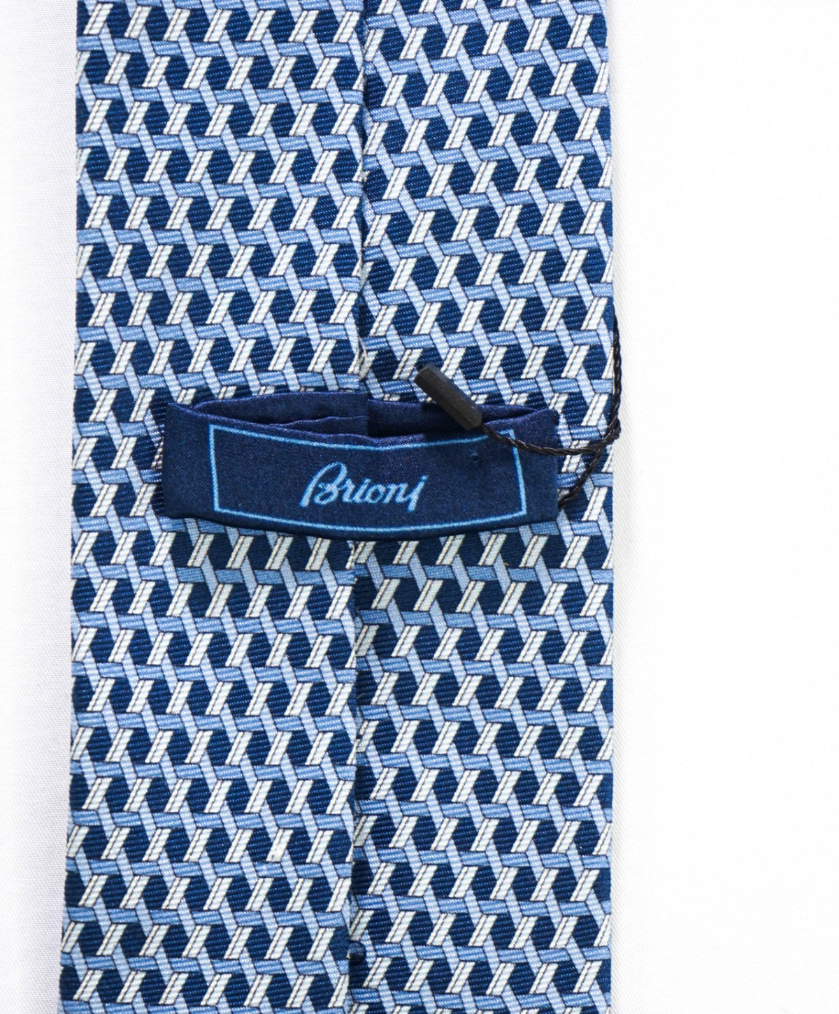 $395 BRIONI - Blue Geometric Silk - 3" Tie