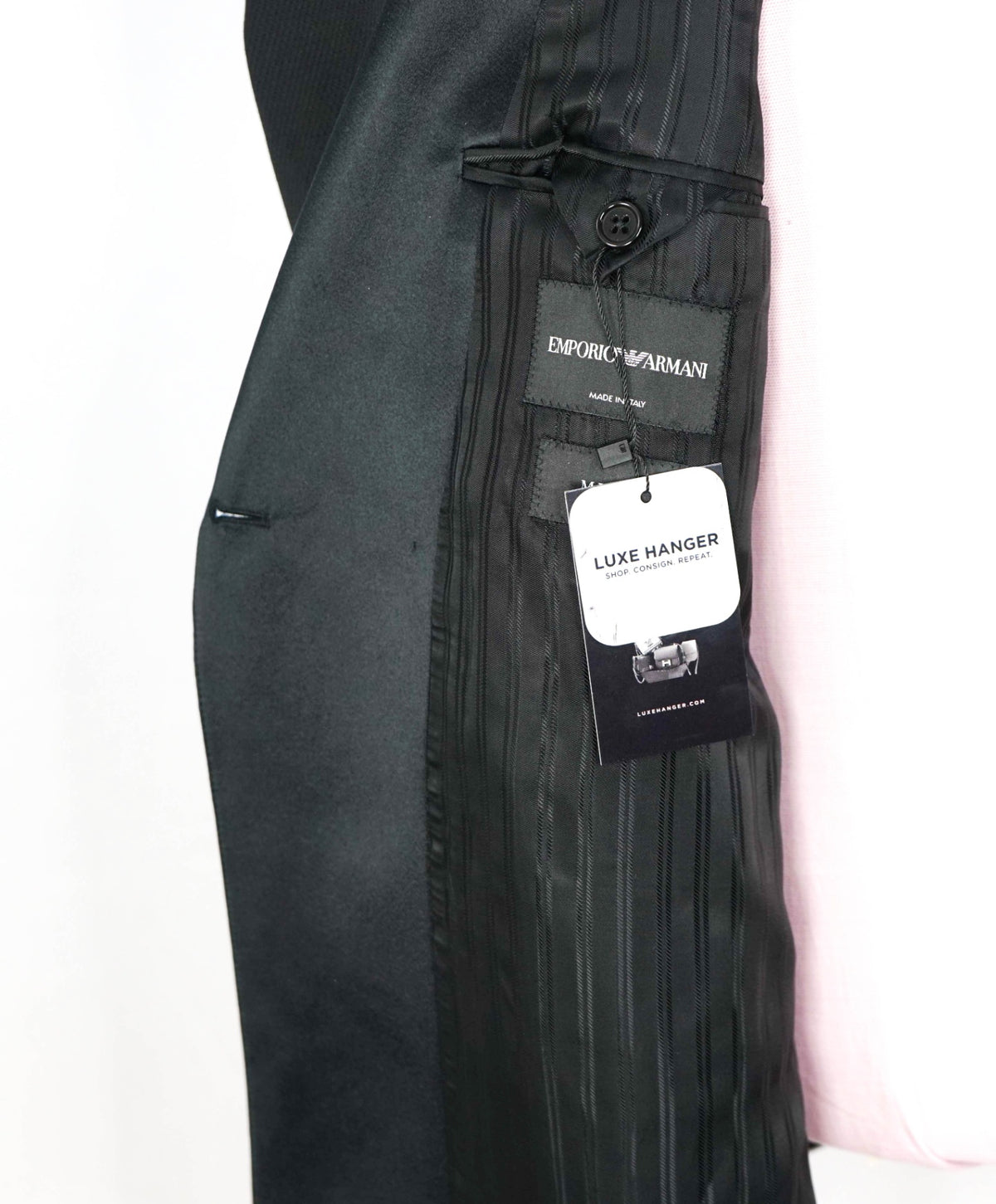 $2,495 EMPORIO ARMANI - Black Double Breasted Tuxedo - 44R