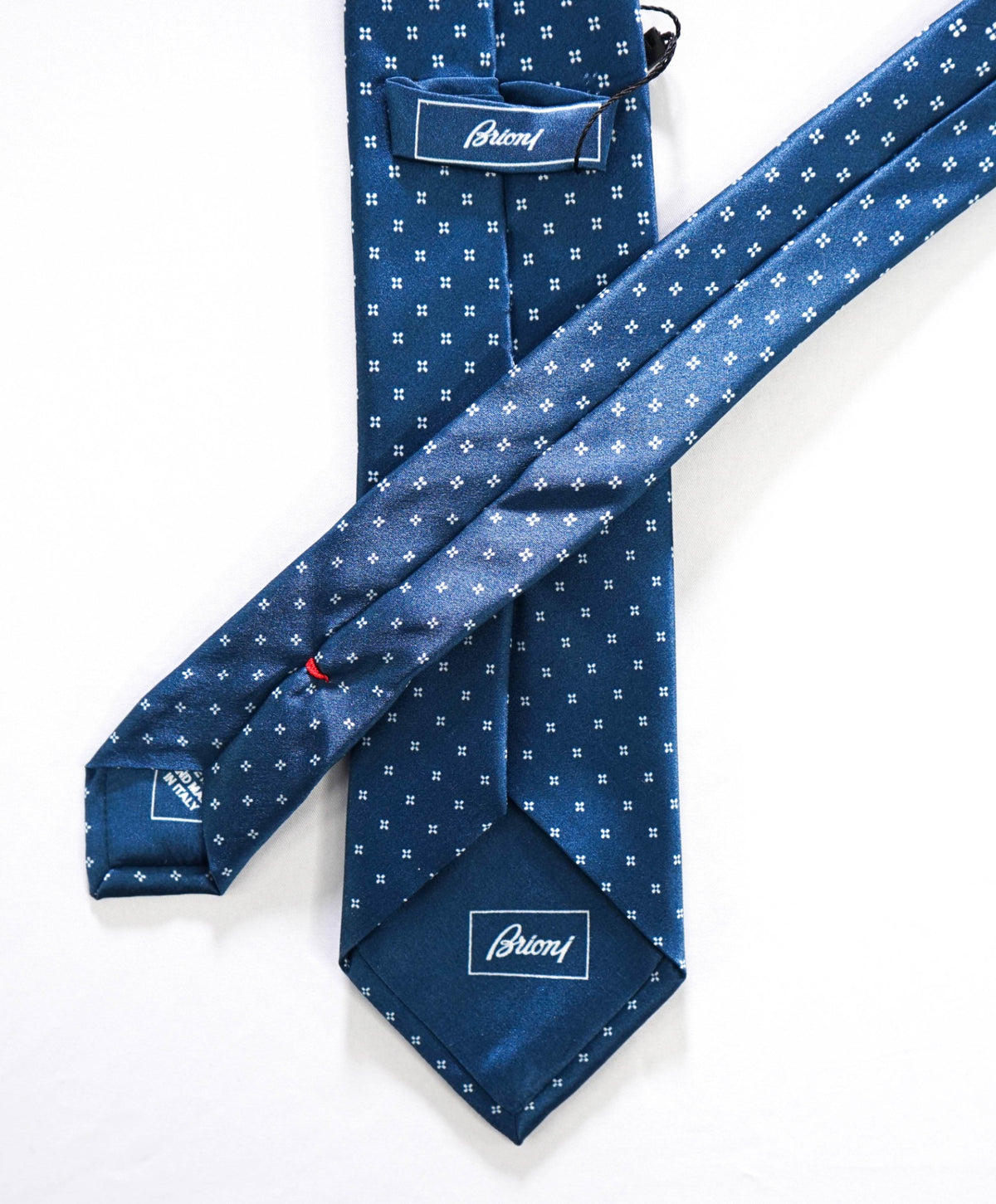 $395 BRIONI - Blue Micro Geometric Silk - 3" Tie